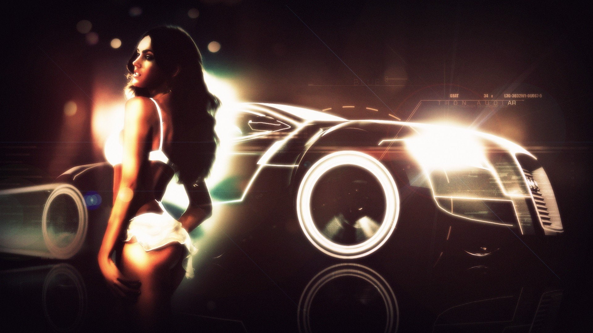 fox, spyder, girls, 1080P, tron, megan, audi, cars, HD Wallpaper