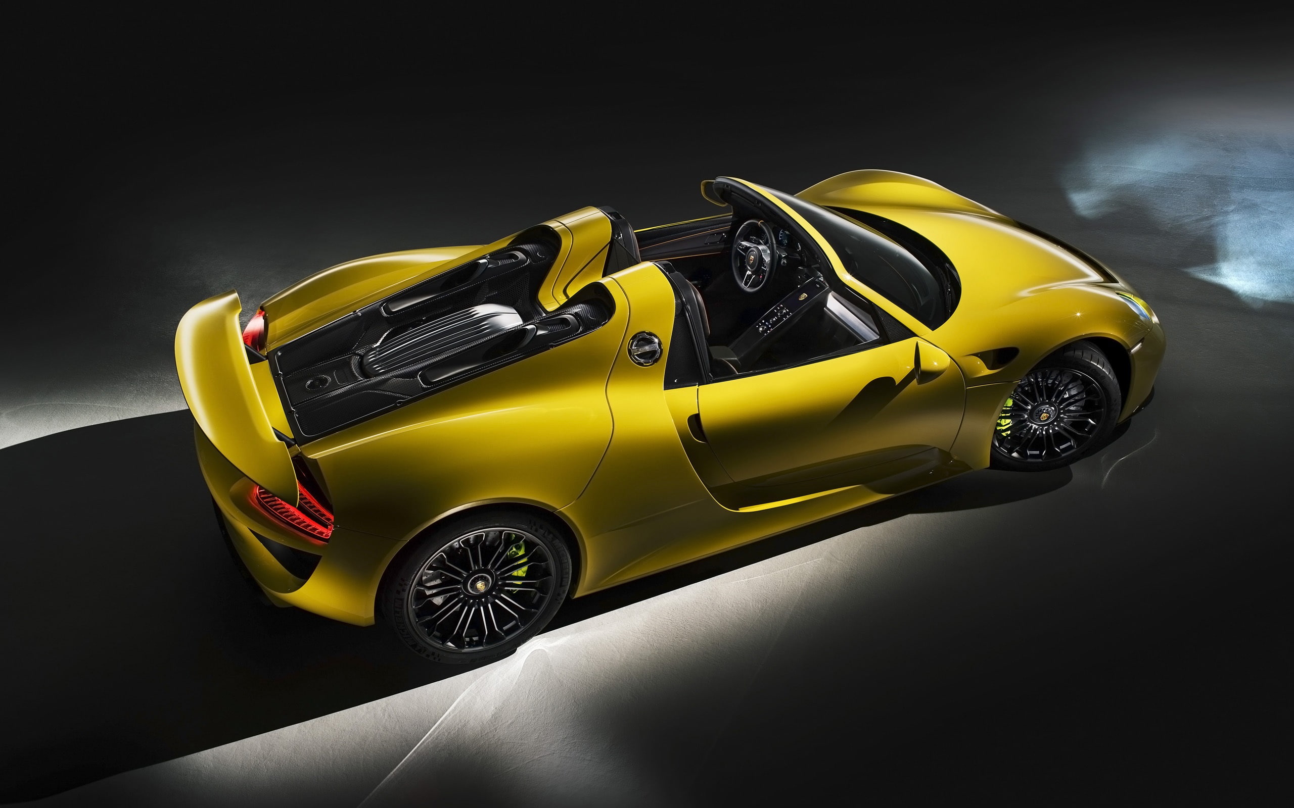 Yellow, 2K, Supercar, Porsche, spyder, HD Wallpaper