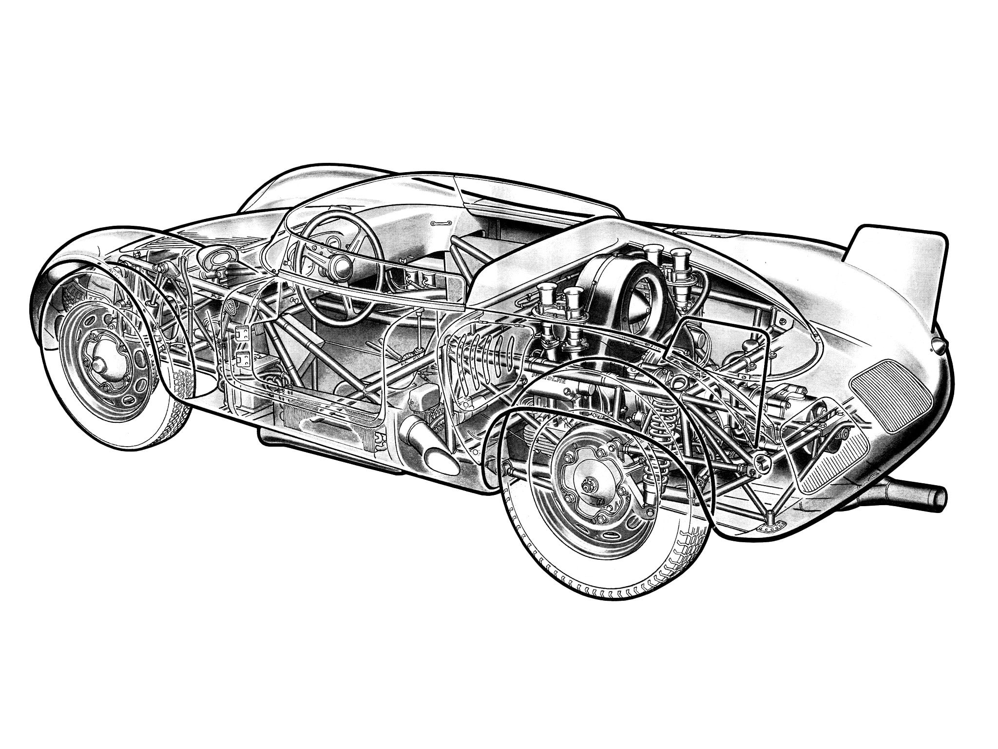 1080P, 718, race, car, porsche, classic, spyder, cutaway, HD Wallpaper