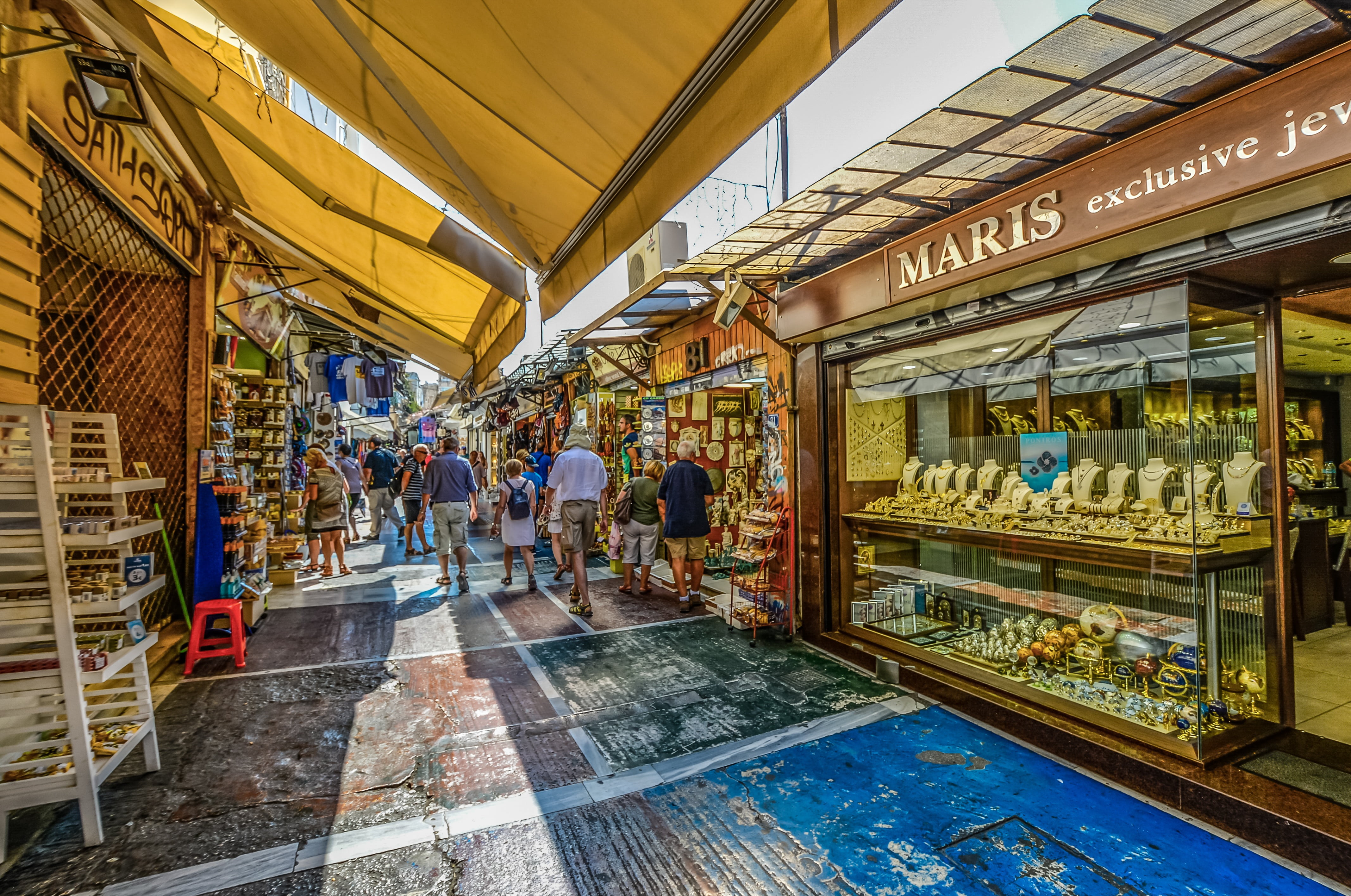 athens, athenian, adult, men, 4K, market, store, raod, incidental people, souvenir, destination, greek, built structure, women, real people, market stall, HD Wallpaper