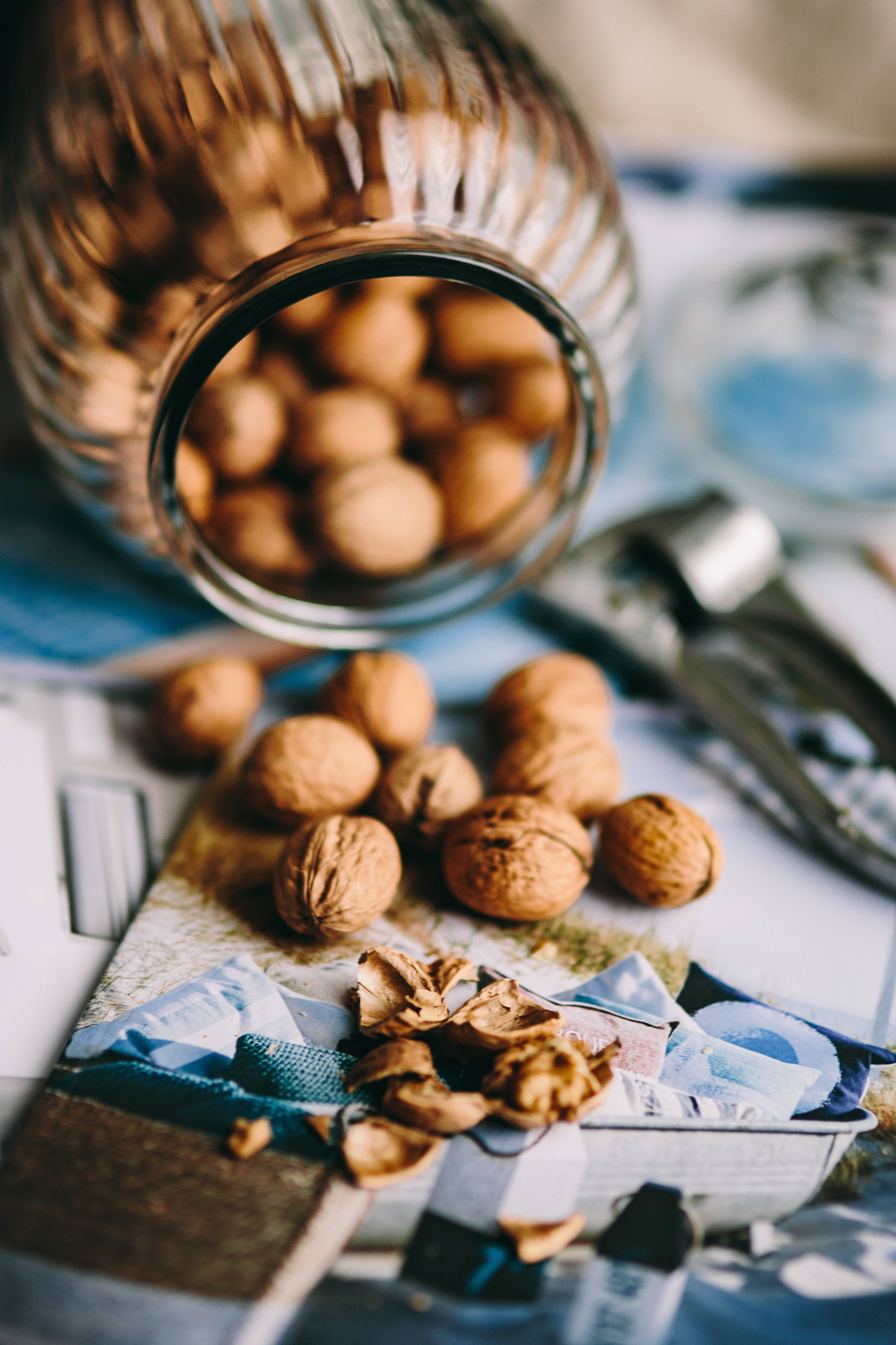 food, full, freshness, cork - stopper, musli, still life, nut, close-up, healthy eating, oatmeal, 4K, selective focus, snack, shake, brown, healthy, nut - Food, Phone HD Wallpaper