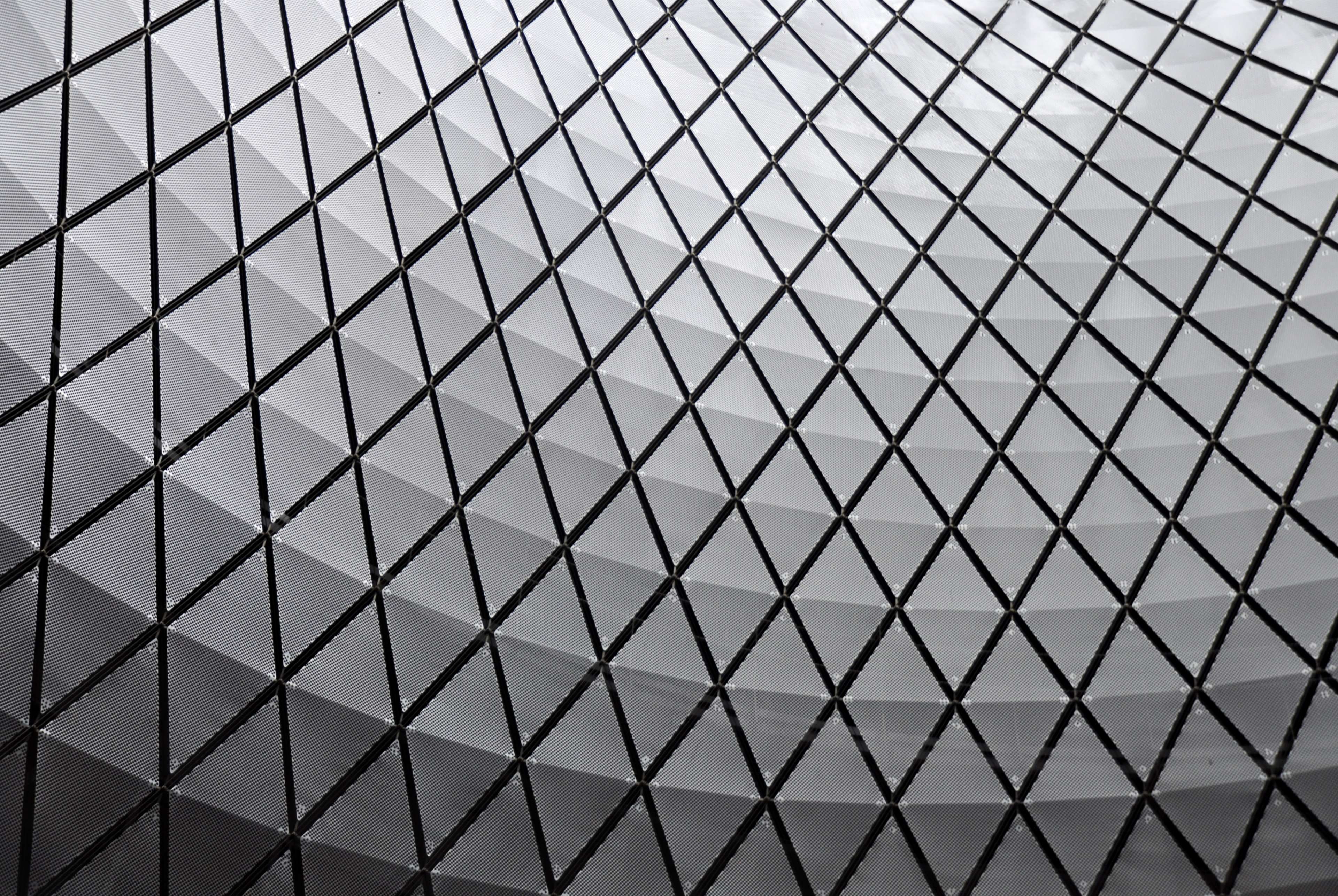 gray, repetition, indoors, full frame, pattern, new york, abstract backgrounds, architecture, lower manhattan, atrium, new york city, low angle view, ceiling, HD Wallpaper