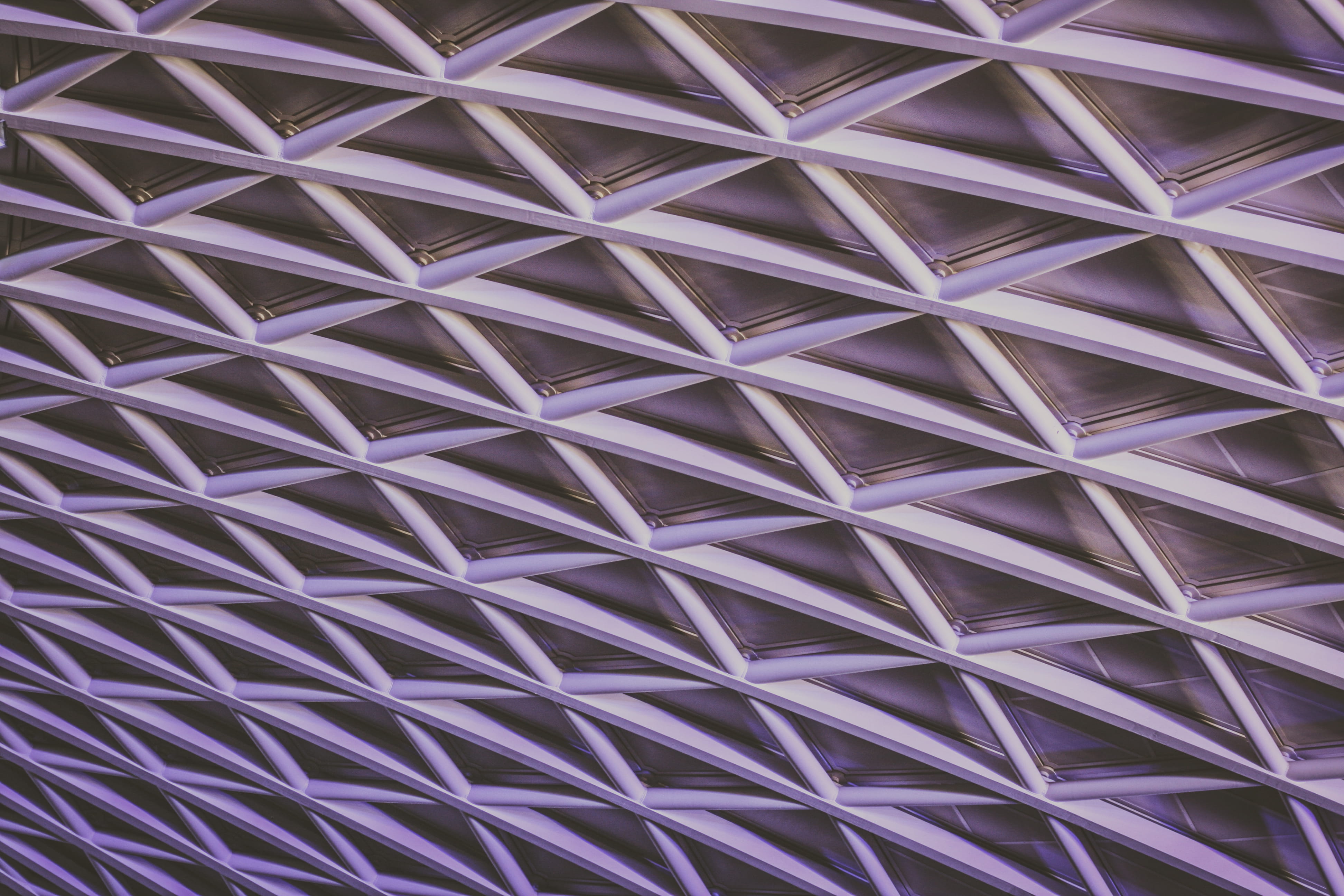 photography, abstract, roof, blue, backgrounds, close-up, architectural feature, design, geometric Shape, frame, day, support, repetition, modern, beams, HD Wallpaper