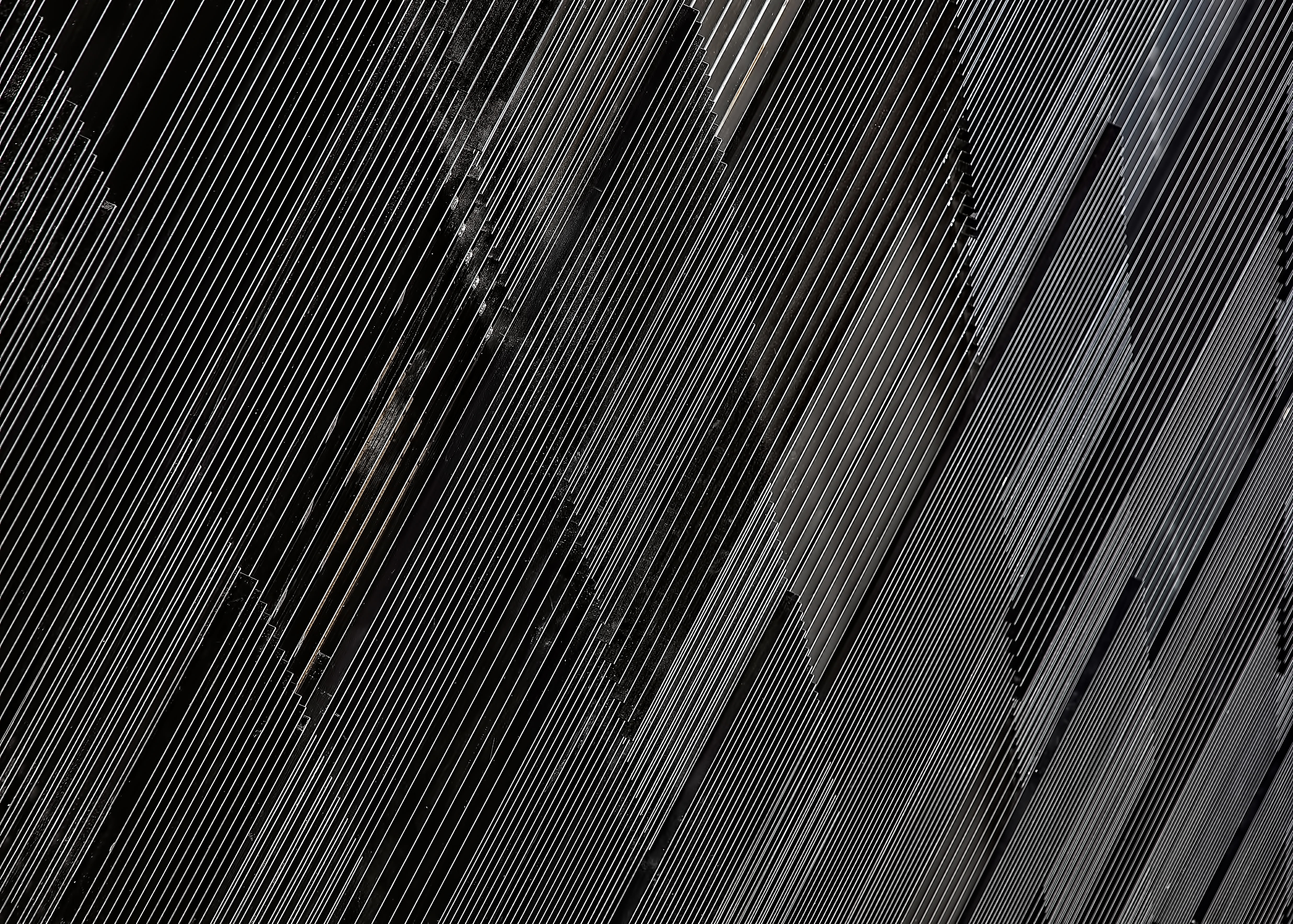  4K, black, design, uneven, repetition, ceiling, gray, tilt, Diagonal, silver colored, digital, indoors, no people, full frame, architecture, HD Wallpaper