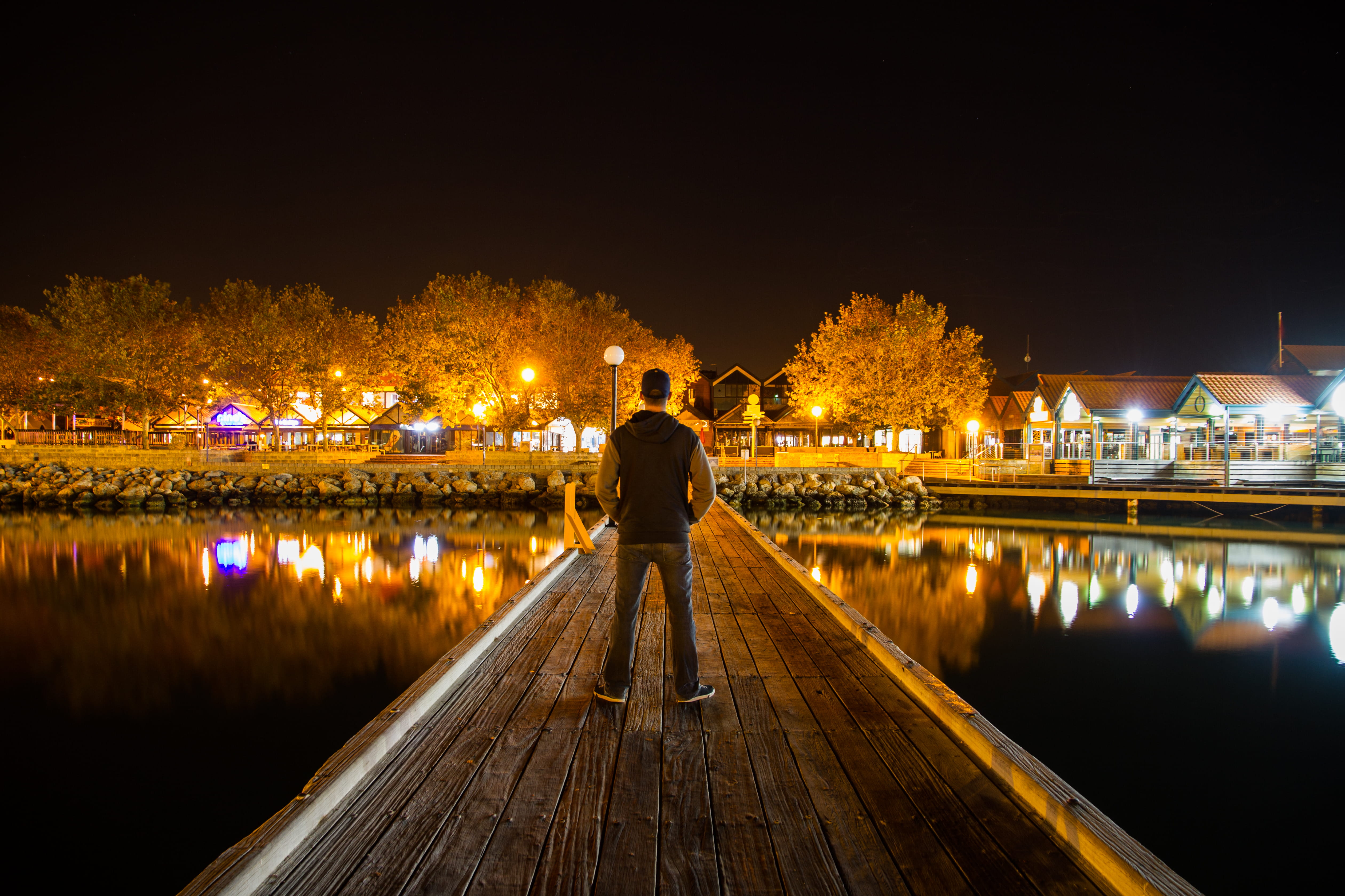 sdh_photos, full length, architecture, water, nature, one person, rear view, hillarys boat harbour, sky, lifestyles, adult, jetty, hillarys, perth wa, australia, HD Wallpaper