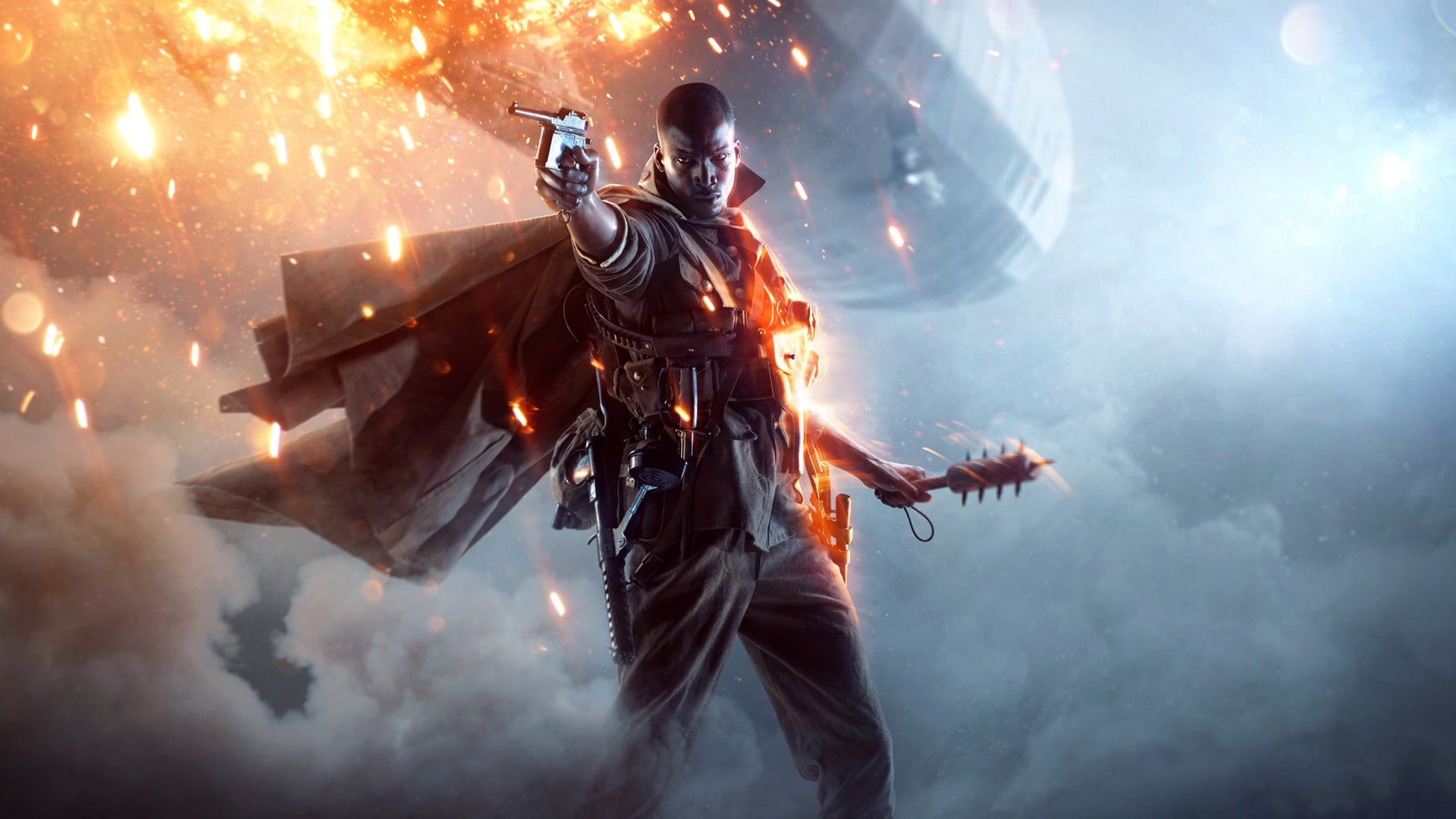 black, men, video games, people, Battlefield, fire, event, arts culture and entertainment, nature, 1080P, festival, stage, occupation, suspension, fire - natural phenomenon, HD Wallpaper