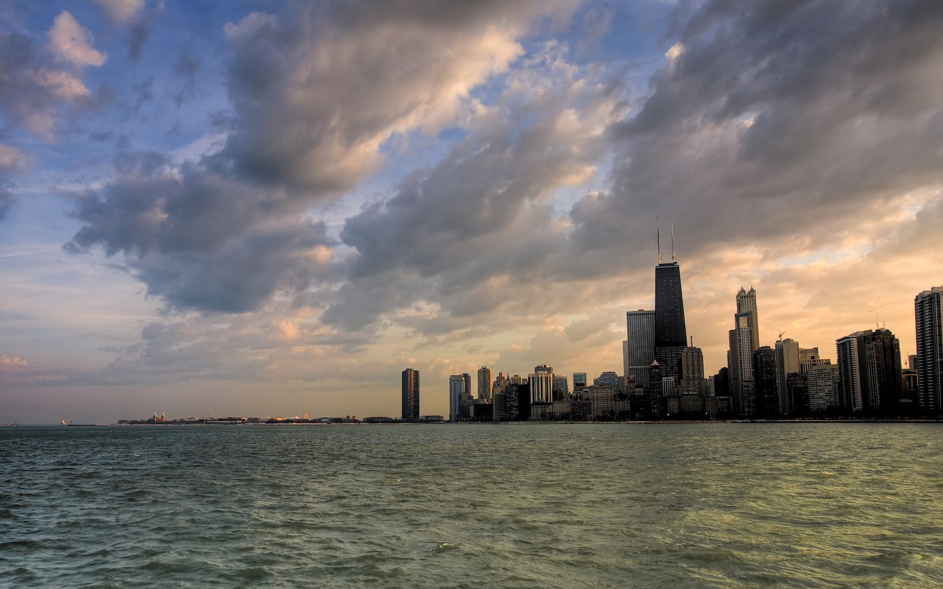 outdoors, sea, office building exterior, water, building, skyline, waterfront, no people, urban skyline, financial district, nature, city, architecture, HD Wallpaper