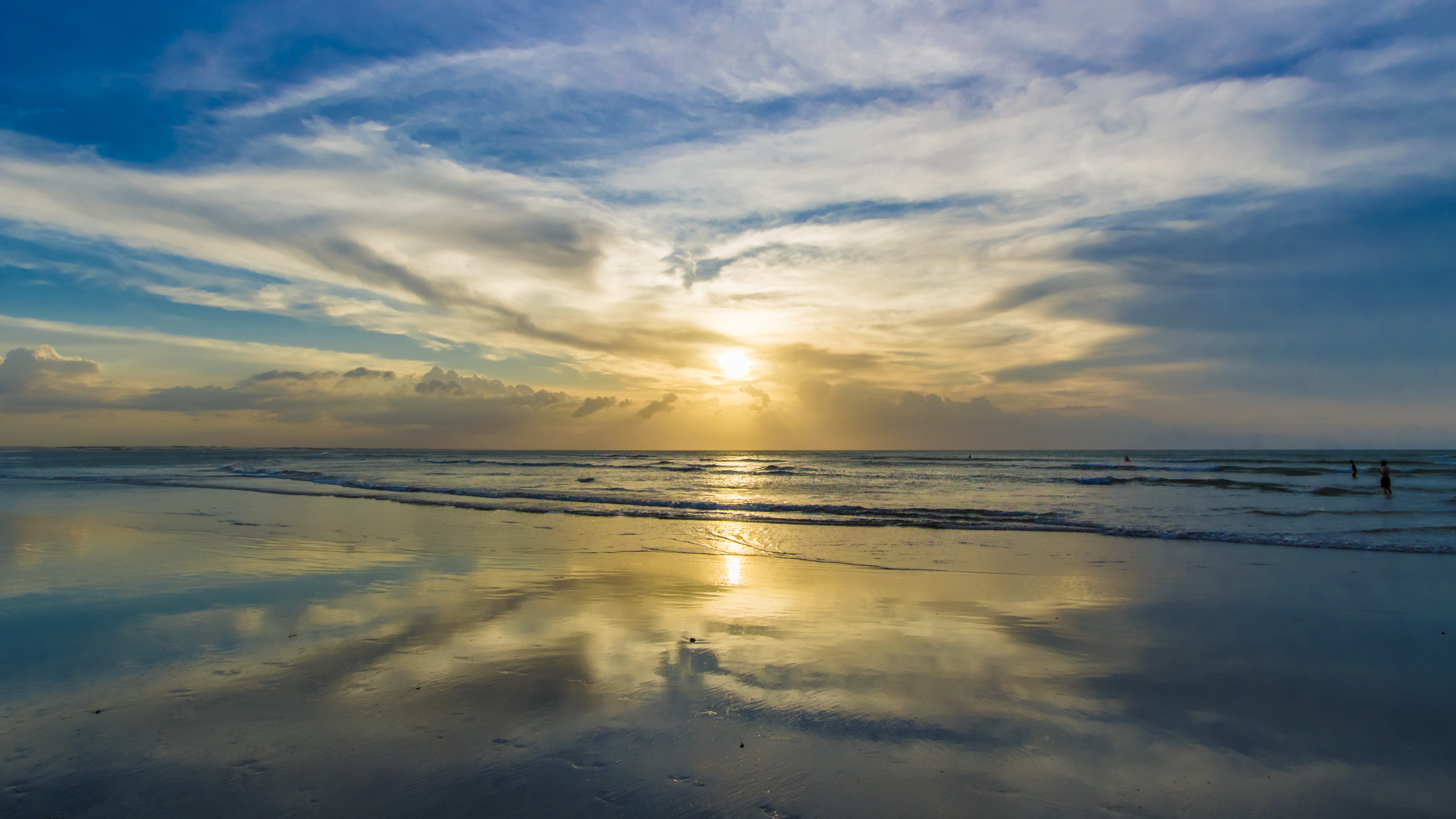 jericoacoara, wet, reflection, tranquil scene, scenics - nature, beauty in nature, jericoacoara beach, brazil, cloud - sky, horizon over water, non-urban scene, HD Wallpaper