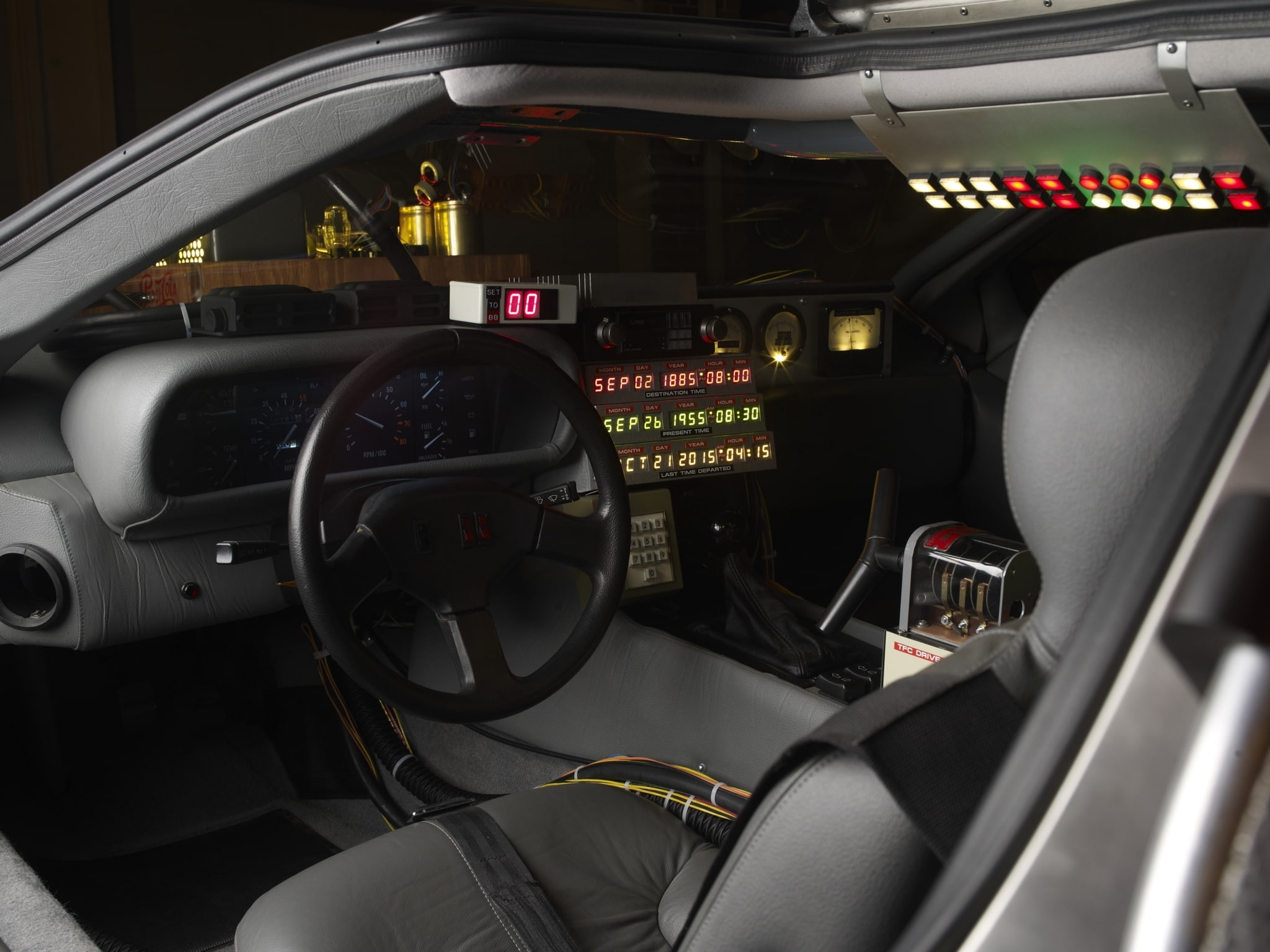 Back to the future, Dashboard, The workplace of temponauta, 1080P, Delorean, Time machine, HD Wallpaper