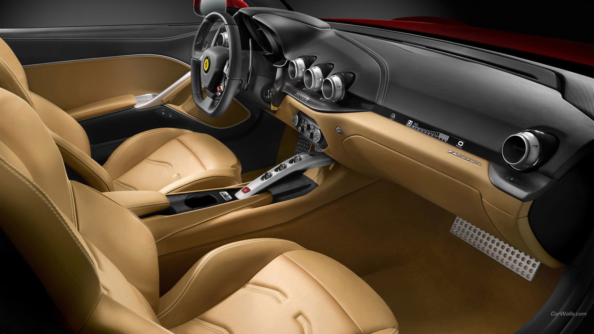 Ferrari, car interior, vehicle, car, Ferrari F12, 1080P, HD Wallpaper