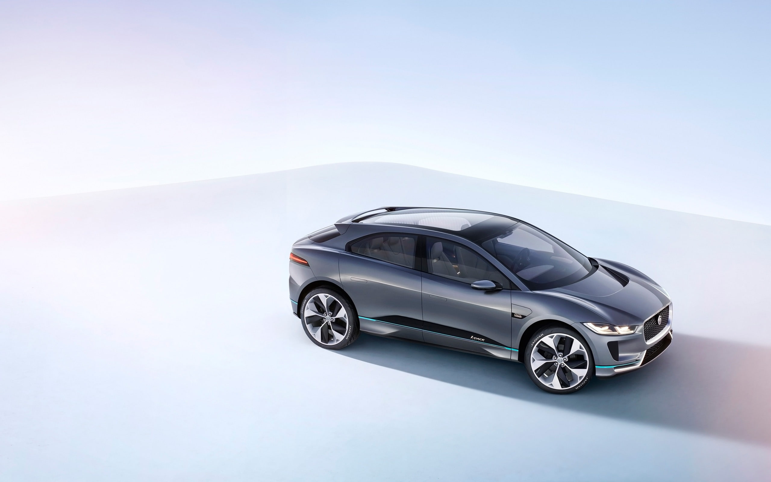 car, 2K, jaguar, mode of transportation, transportation, environment, clean, studio shot, side view, pace, indoors, hd, blue, land vehicle, HD Wallpaper