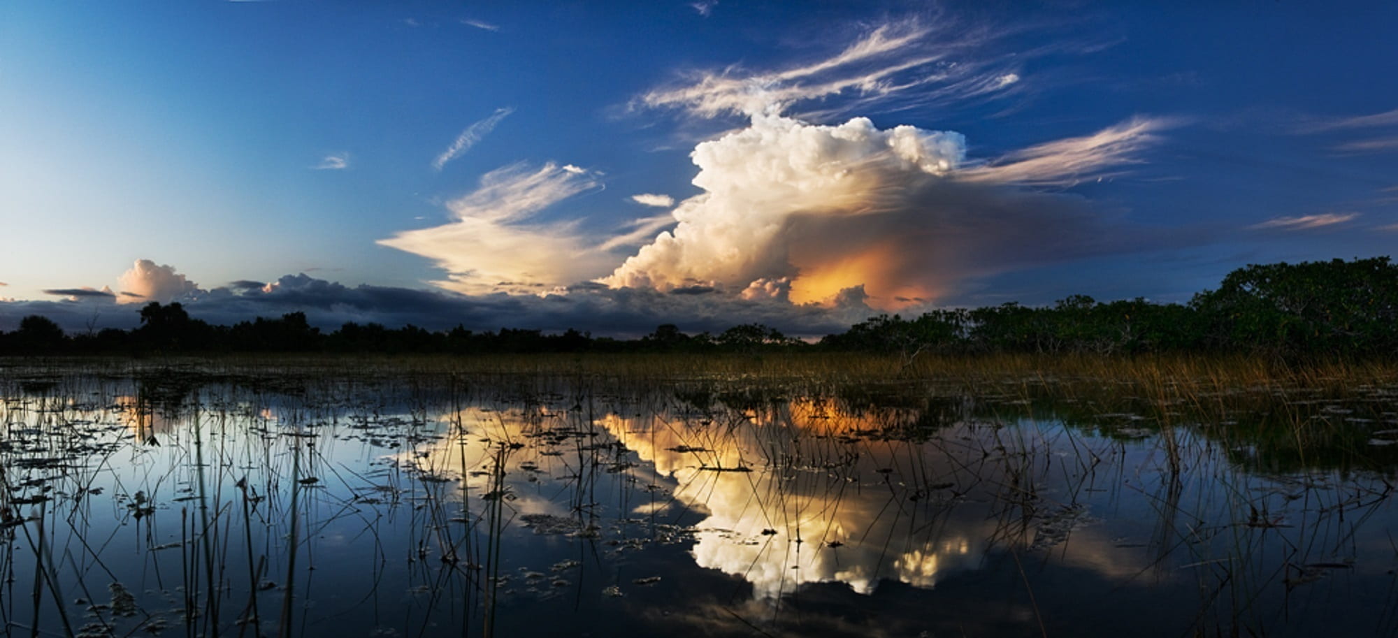 outdoors, usa, beauty in nature, reflection, storm clouds, wilderness, lagoon, scenic, vegetation, wildlife, weather, photo, everglades, pollution, cloud - sky, HD Wallpaper