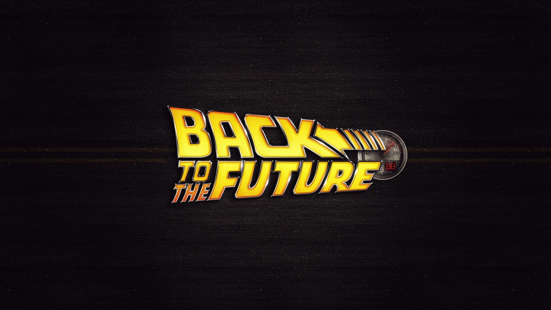 digital art, movies, Back to the Future, 1080P, logo, speedometer, HD Wallpaper
