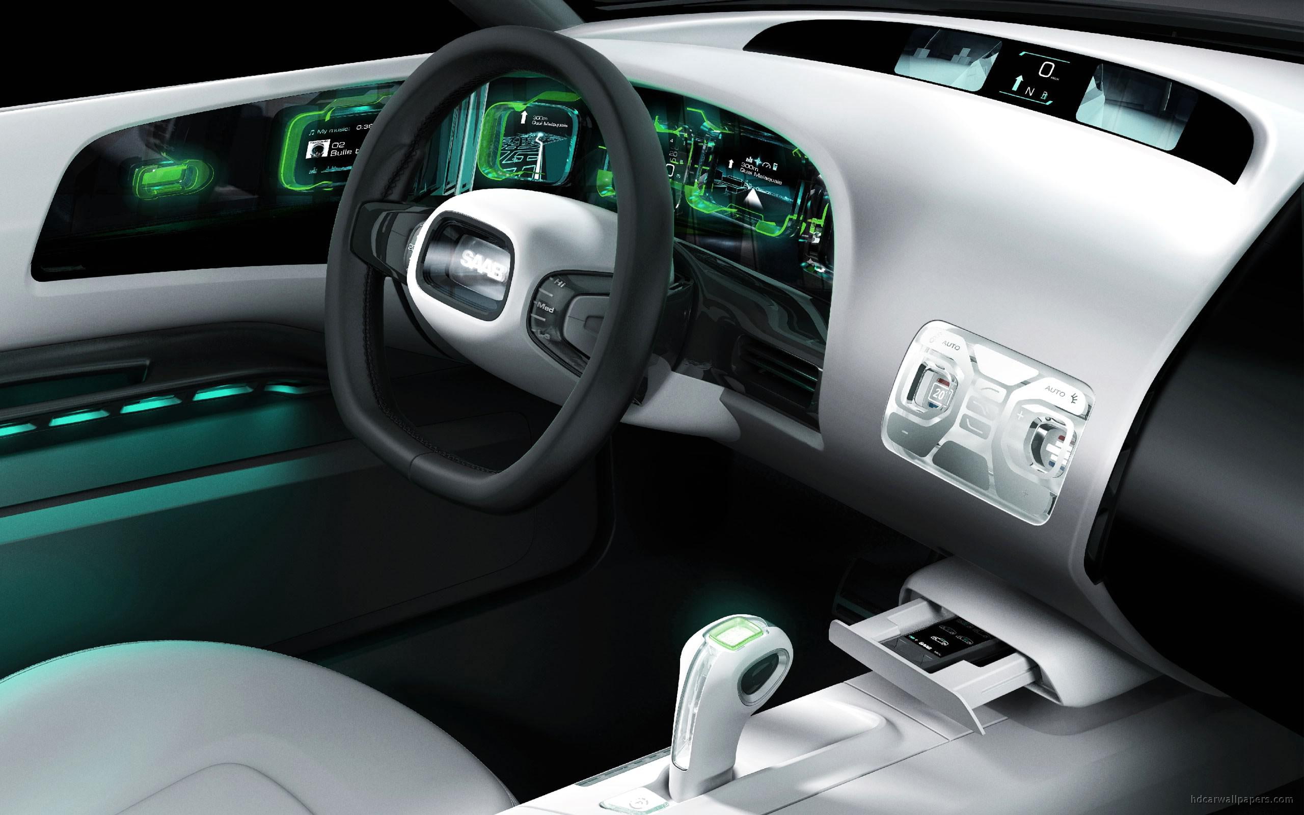 car, air, gray, saab, interior, black, cars, 2K, HD Wallpaper
