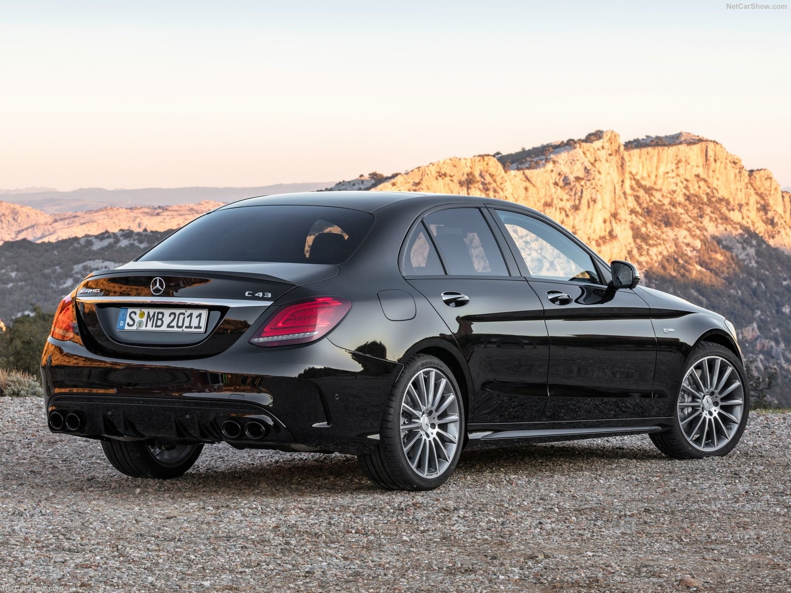 mountain, day, no people, land, solid, sunset, 2019 Mercedes-Benz C43 AMG 4Matic, nature, environment, rock, 720P, rock - object, car, road, mode of transportation, HD Wallpaper