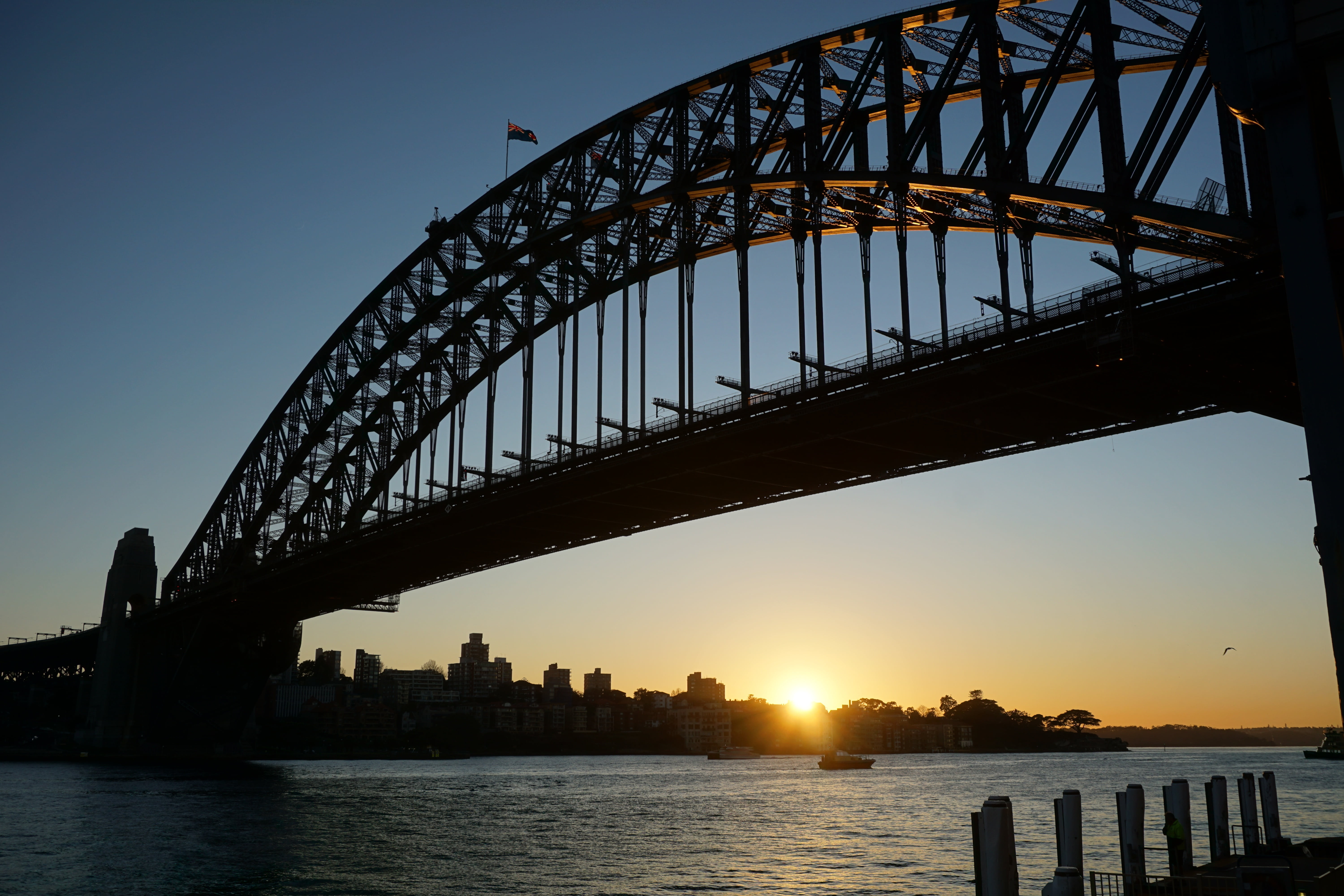 bridge, water, river, sunset, transportation, cityscape, travel, skyline, sydney, australia, bridge - man made structure, no people, dawn, skyscraper, travel destinations, HD Wallpaper