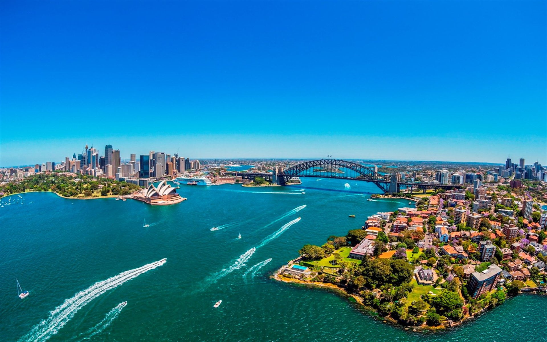 water, nature, passenger craft, Sydney, 1080P, Cities, architecture, nautical vessel, outdoors, transportation, Sydney Opera House, building exterior, HD Wallpaper