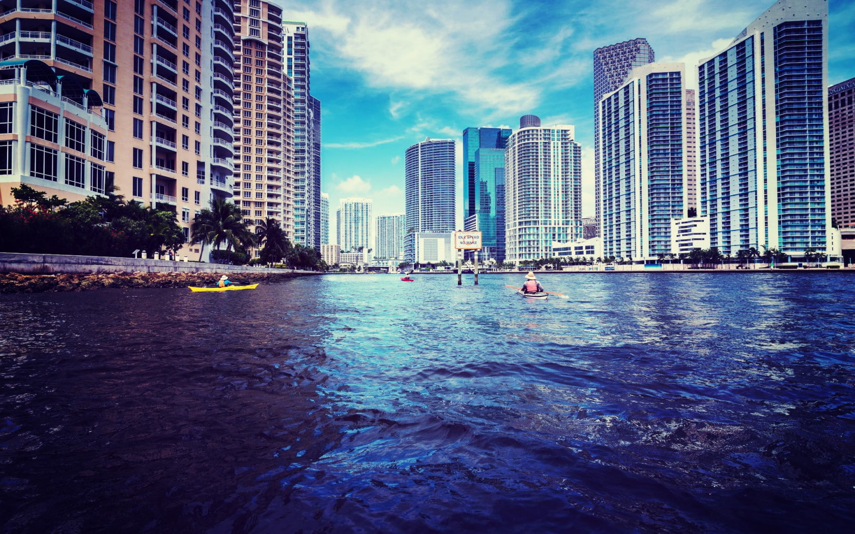 houses, Miami, Buildings, water, Skyscrapers, 720P, body, Florida, HD Wallpaper