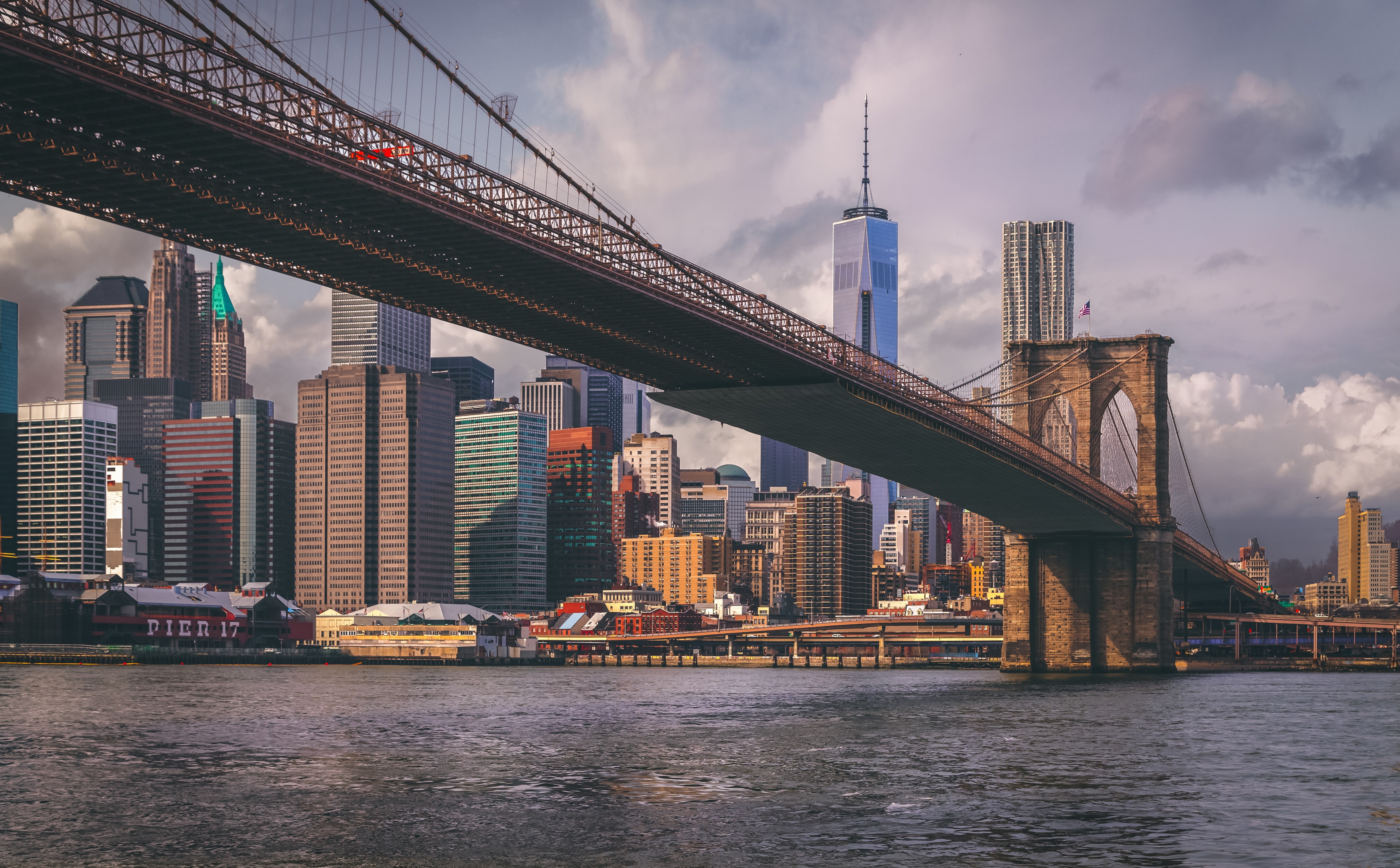 building exterior, City, transportation, landmark, River, building, 5K, urban skyline, water, newyork, financial district, nature, tall - high, architecture, HD Wallpaper