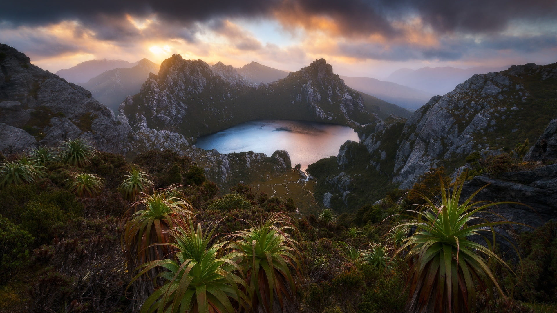 Lake Oberon, Tasmania, 1080P, Earth, Mountain, Lake, Landscape, HD Wallpaper