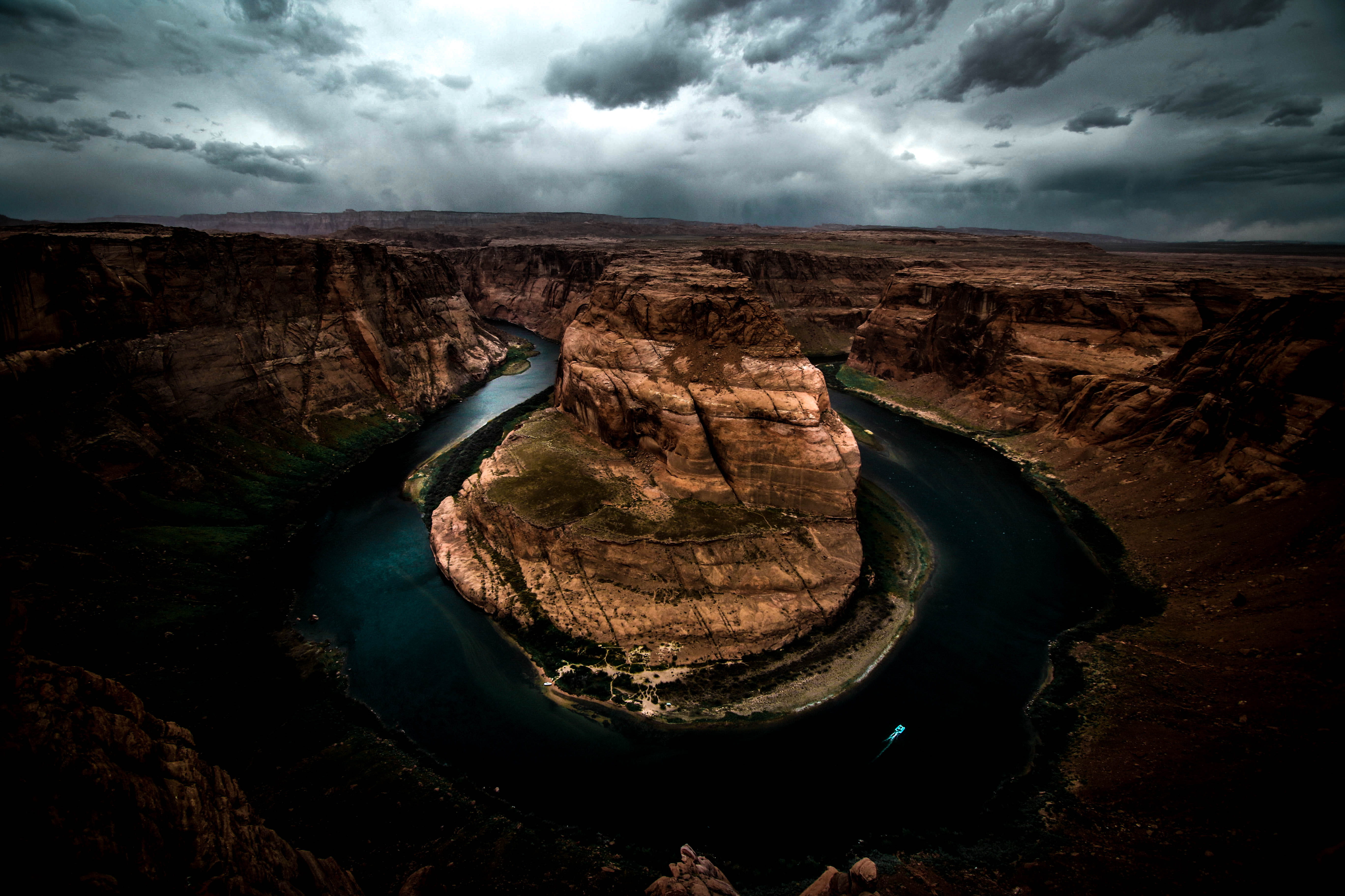 sky, water, scenics, non-urban scene, tranquil scene, geology, view, river, landscape, day, horse shoe bend, no People, solid, travel destinations, beauty in nature, HD Wallpaper