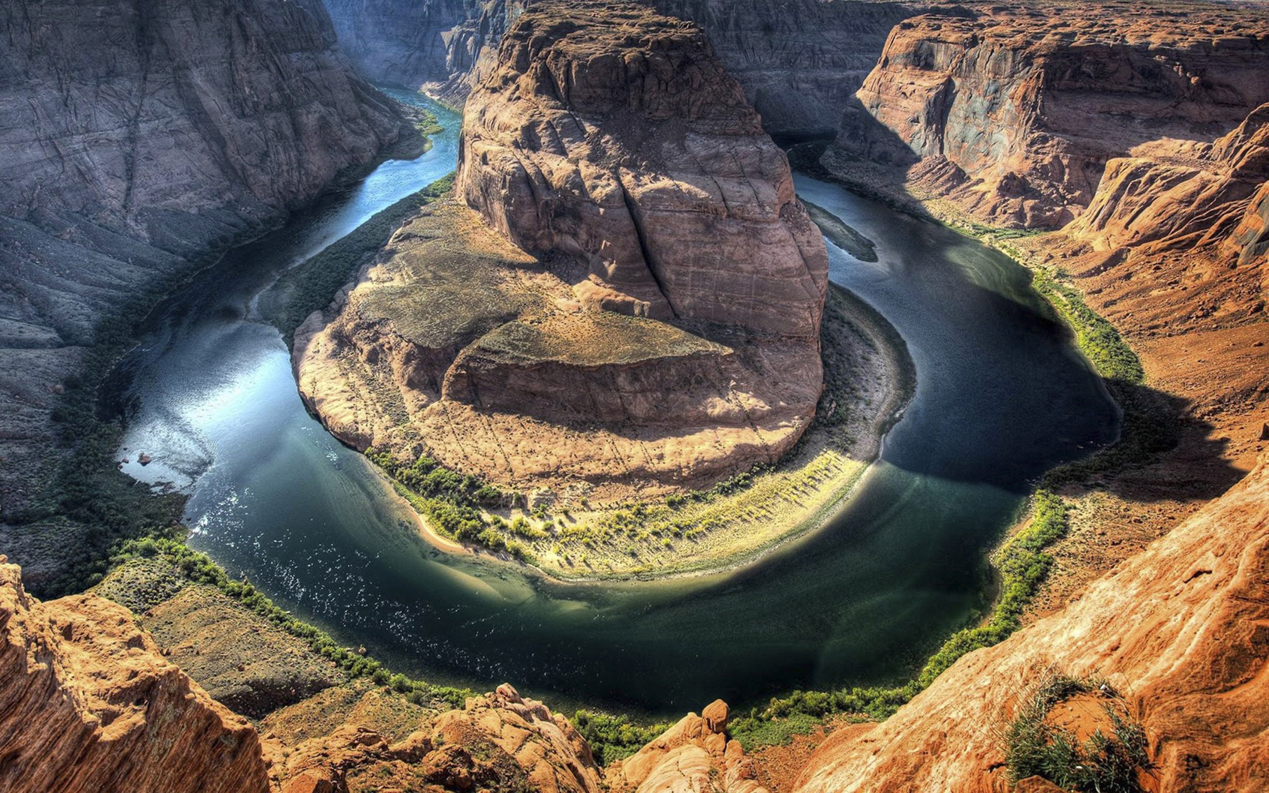 2K, horseshoe, park, big, landscapes, national, mountains, rivers, canyon, bend, zion, HD Wallpaper