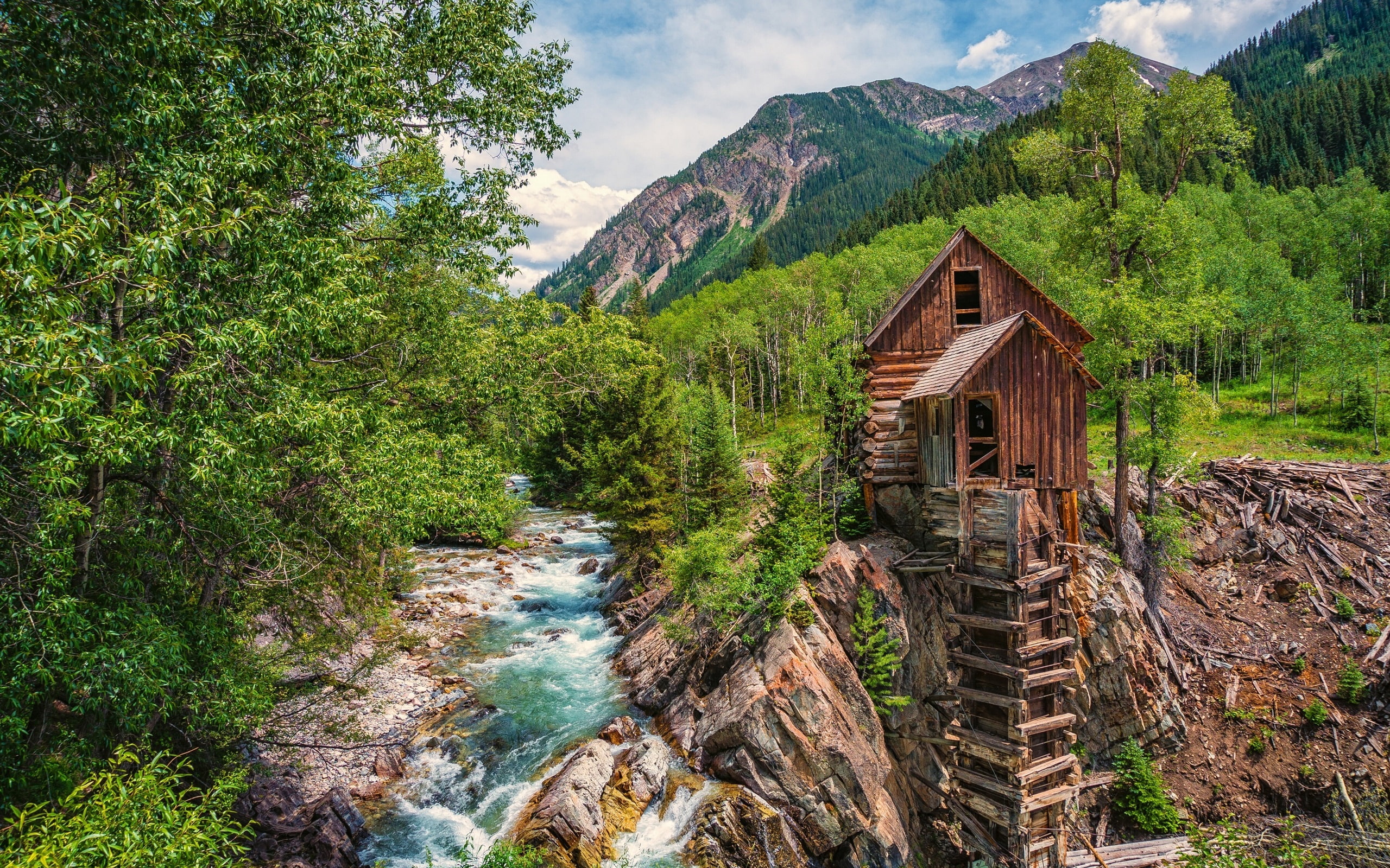 Water, Mountains, Mill, Colorado, River, Trees, 2K, Forest, HD Wallpaper