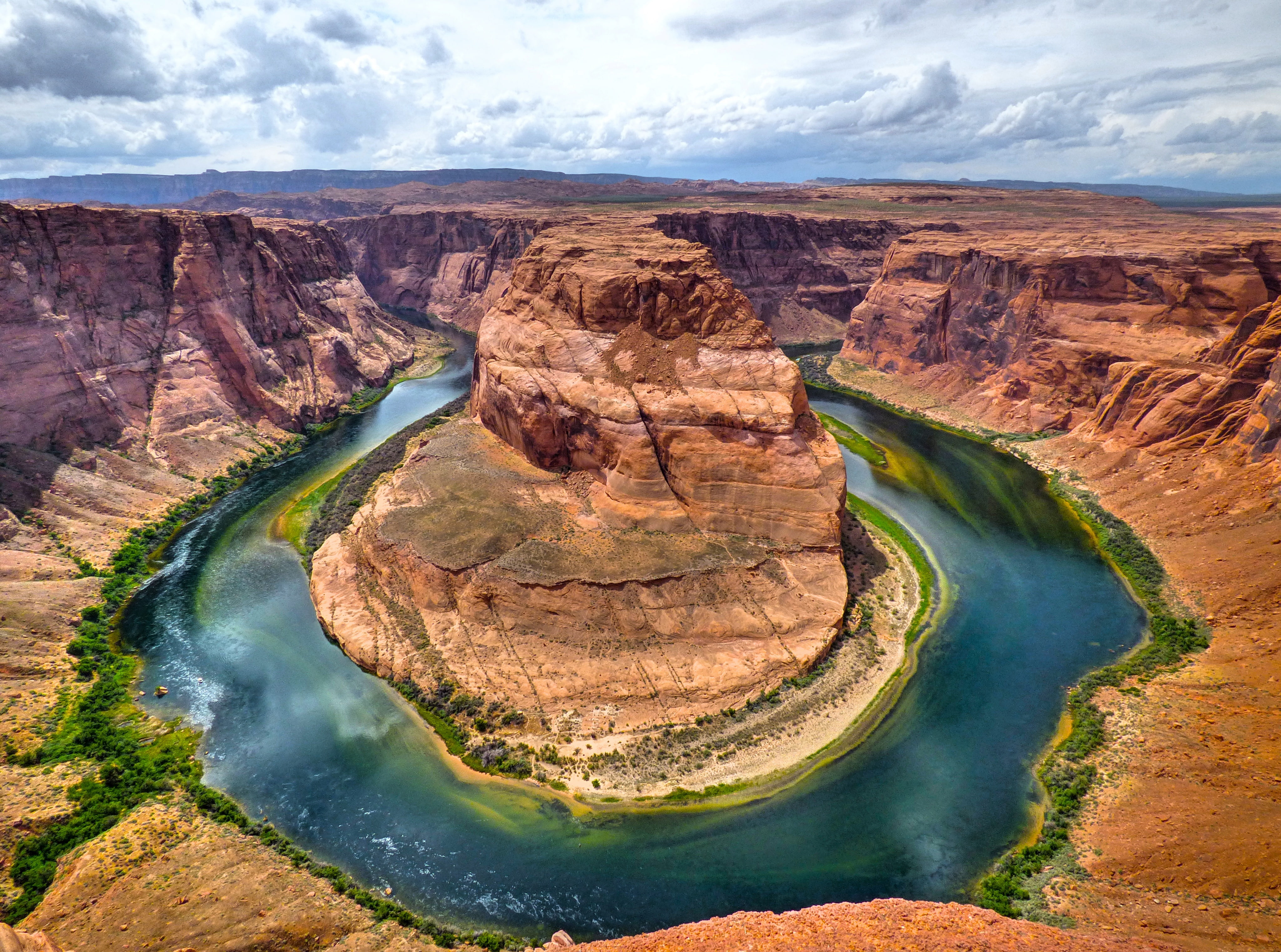 canyon, power in nature, rock - object, horseshoe bend, solid, climate, geology, sky, outdoors, landscape, formation, bend, rock, tourism, scenics - nature, HD Wallpaper