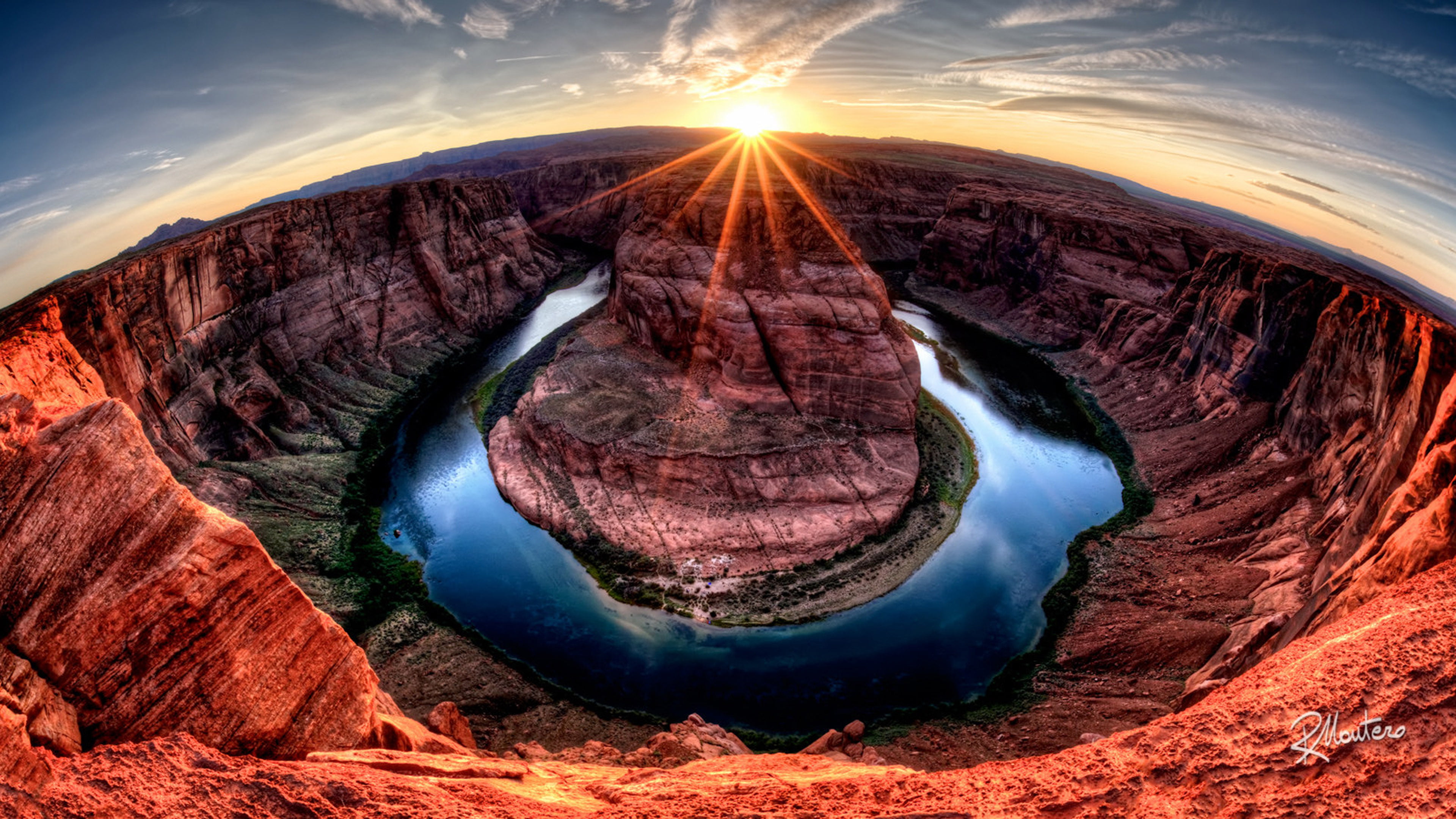 bend, physical geography, sun, travel, curve, outdoors, water, no people, non-urban scene, beauty in nature, tranquil scene, shooting, volcanic crater, HD Wallpaper