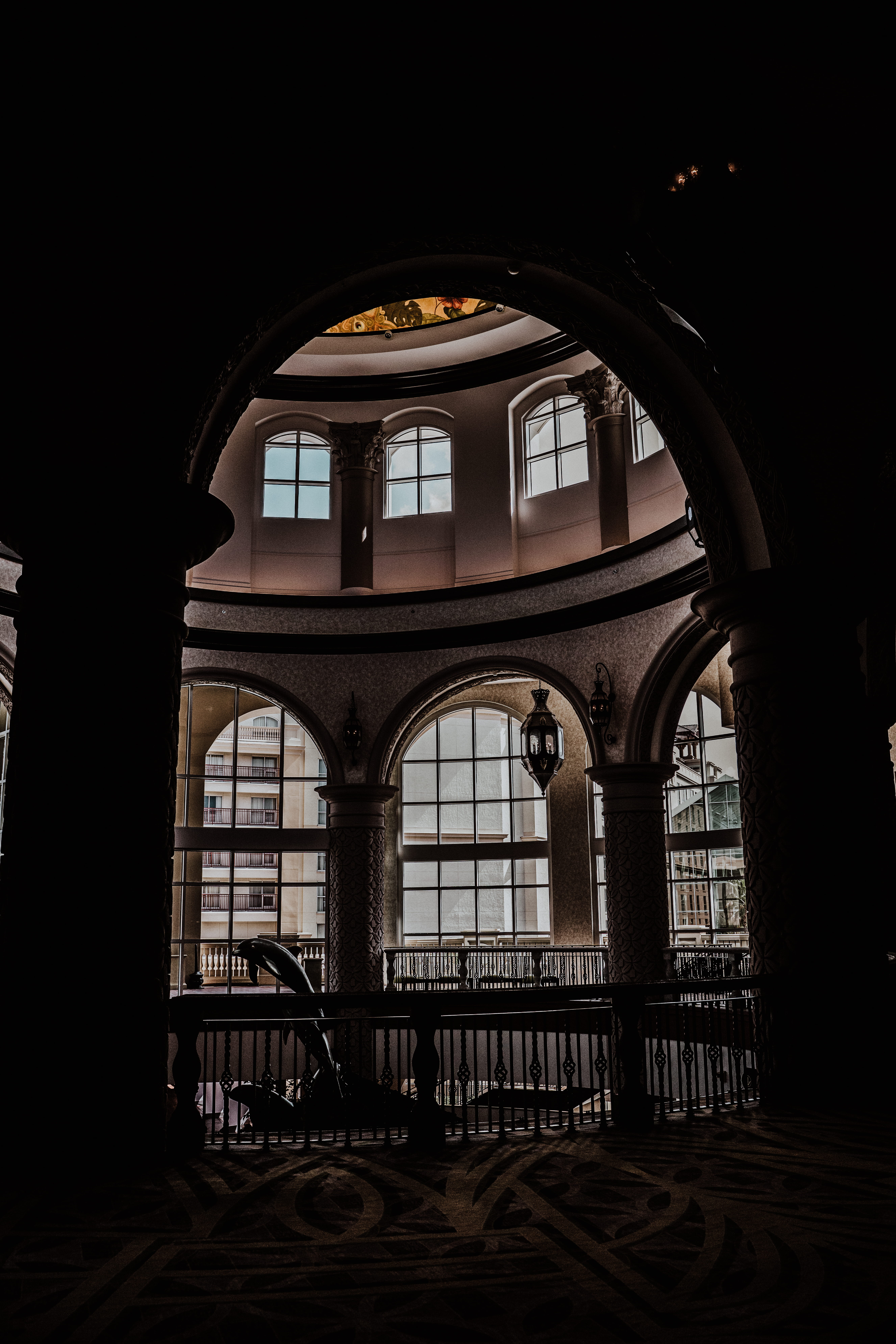 glass, history, idea, illuminated, ceiling, low angle view, epic, elegant, building, window light, desgin, courtyard, arc, wonder, built structure, window, Phone HD Wallpaper