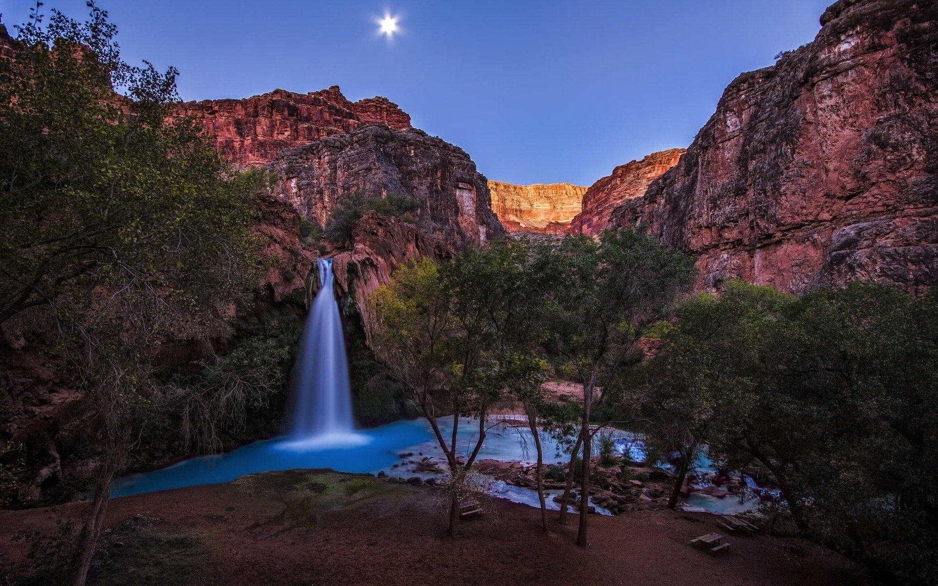 Canyon, Waterfalls, Rock, Havasu Falls, 1080P, Waterfall, Earth, Tree, HD Wallpaper