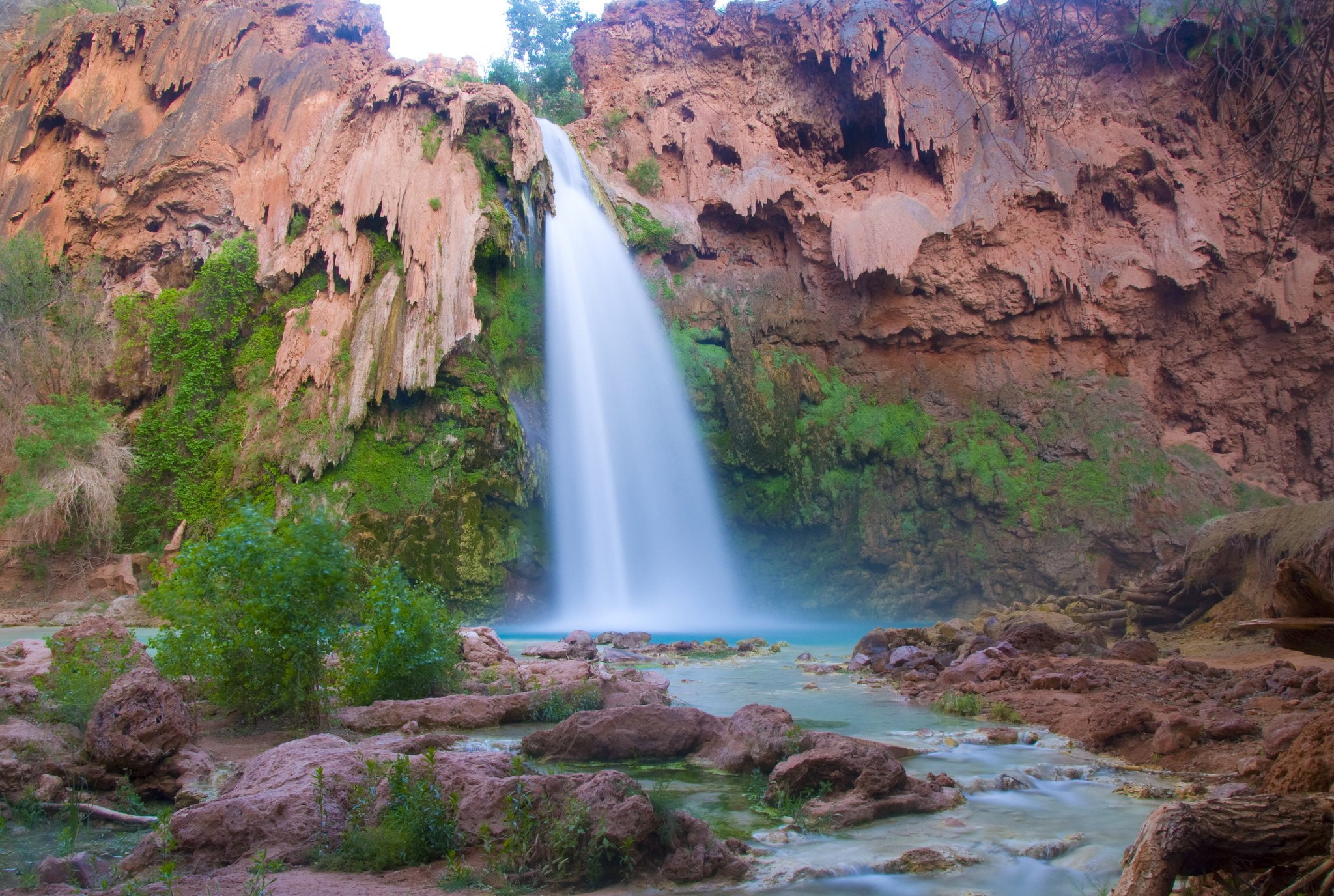 nature, hdr, canyon, 1080P, havasu, usa, waterfalls, grand, falls, arizona, HD Wallpaper