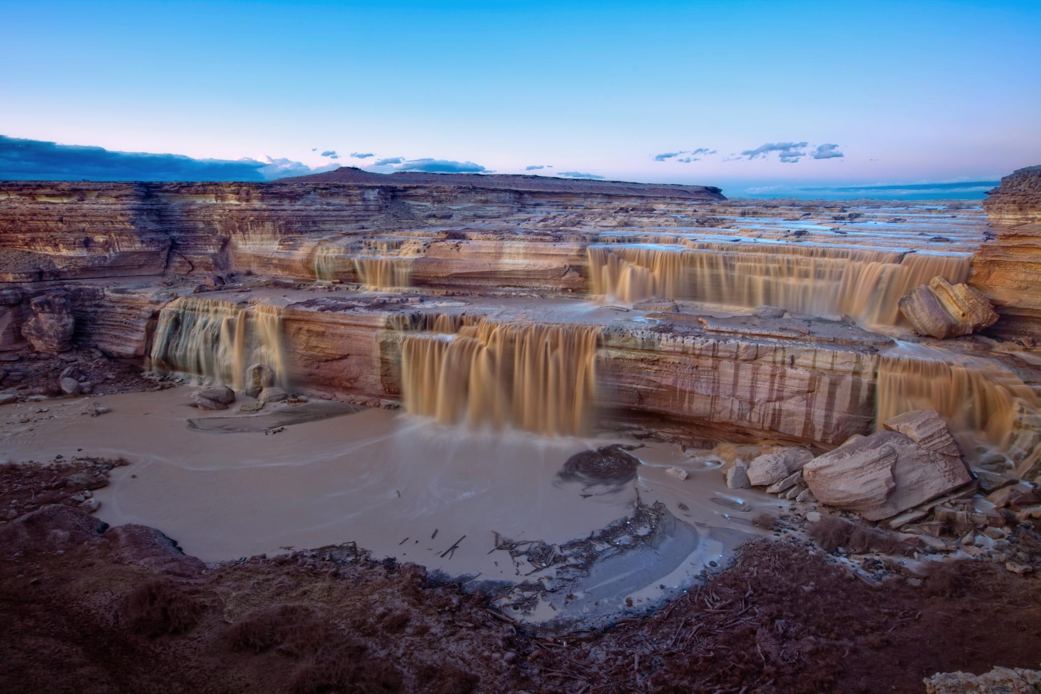 arizona, falls, nature and landscapes, gr, grand falls, 1080P, waterfalls, HD Wallpaper
