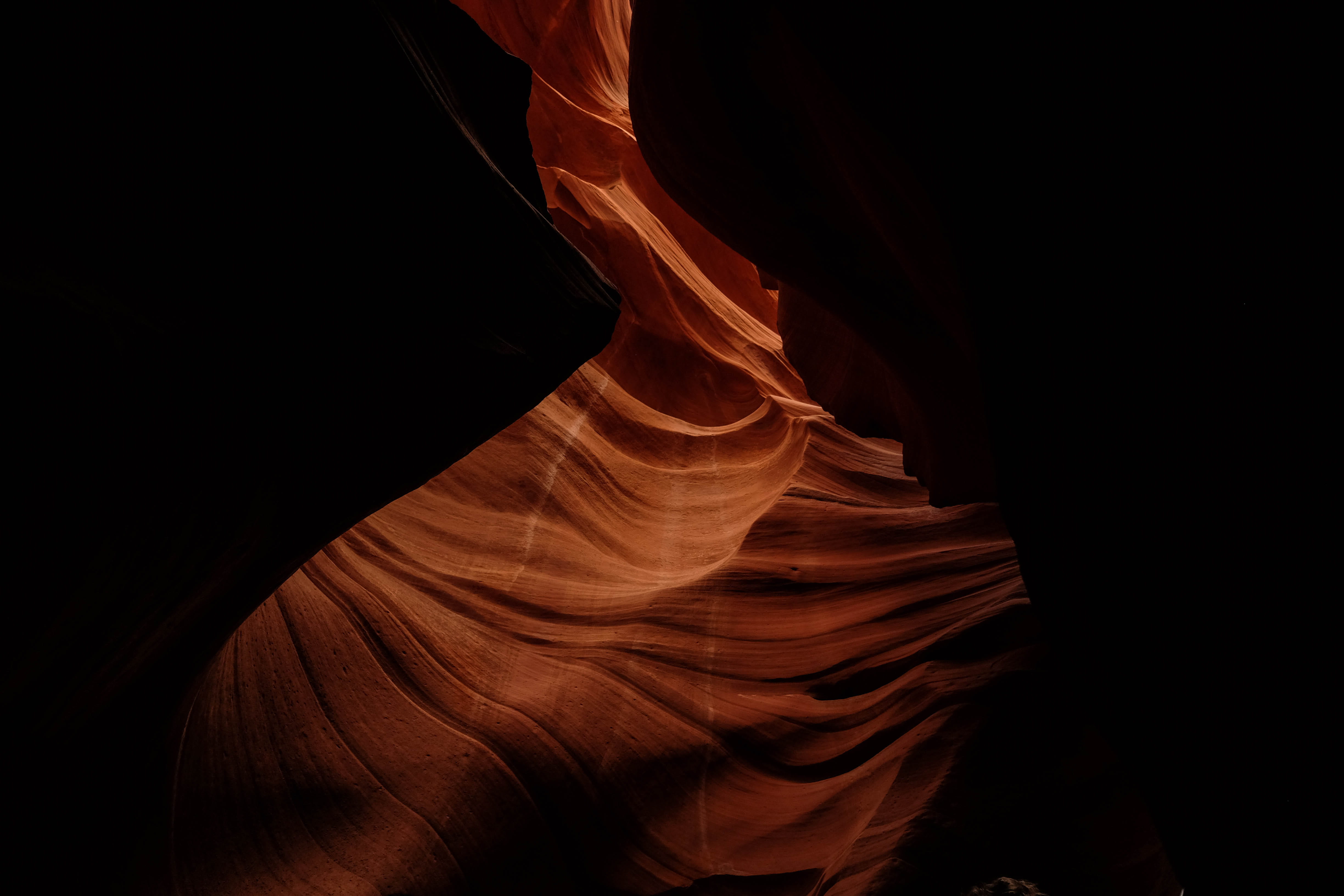 low angle view, nature, layers, eroded, natural pattern, arizona, rock formation, rock, geology, non-urban scene, antelope, 4K, orange, no people, wave, HD Wallpaper