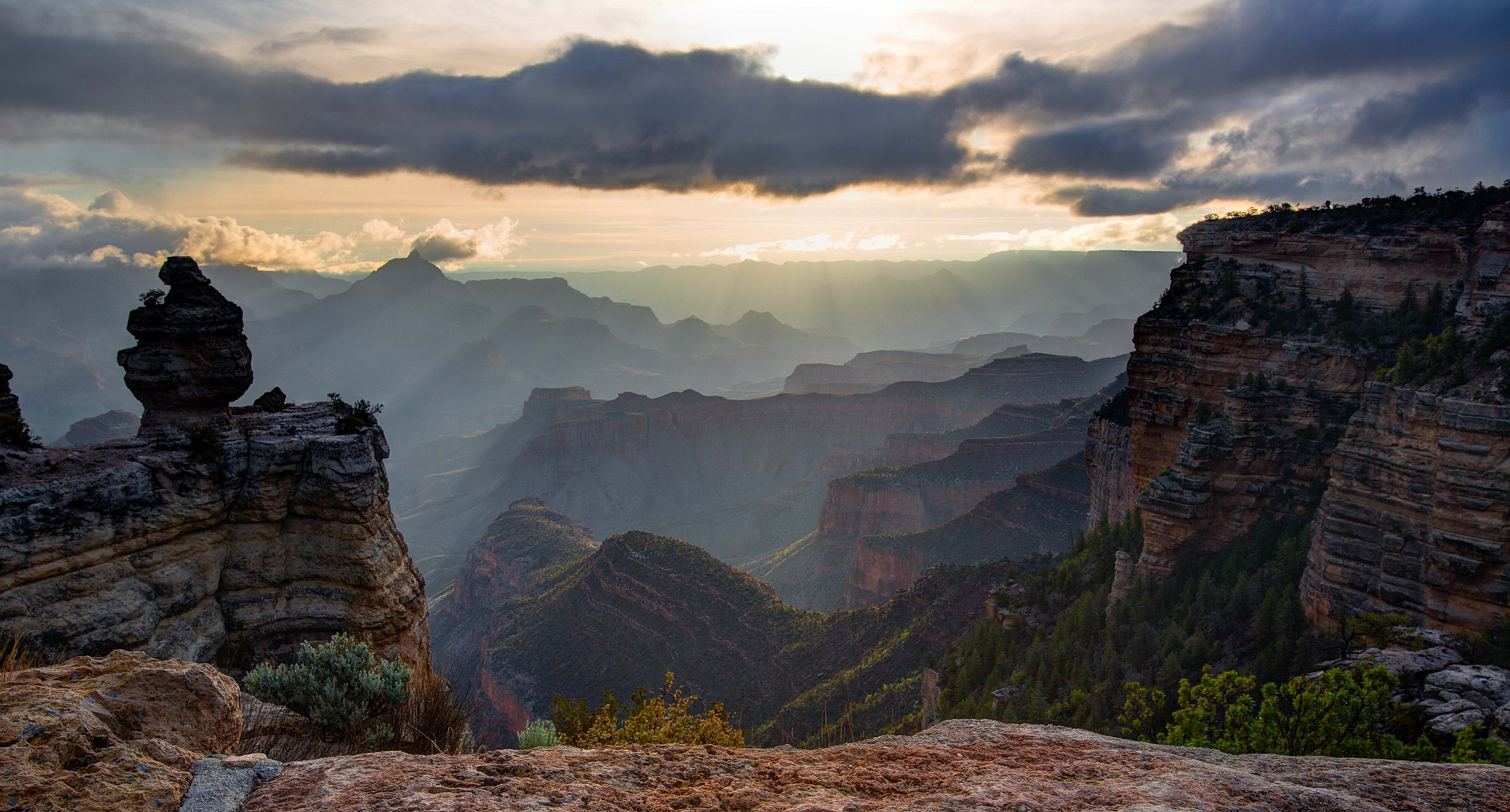 grand canyon  Arizona, Landscapes, 5K, famous Place, rock - Object, scenics, South_Rim, nature, outdoors, Hiking, sandstone, mountain, landscape, Sunrise, HD Wallpaper