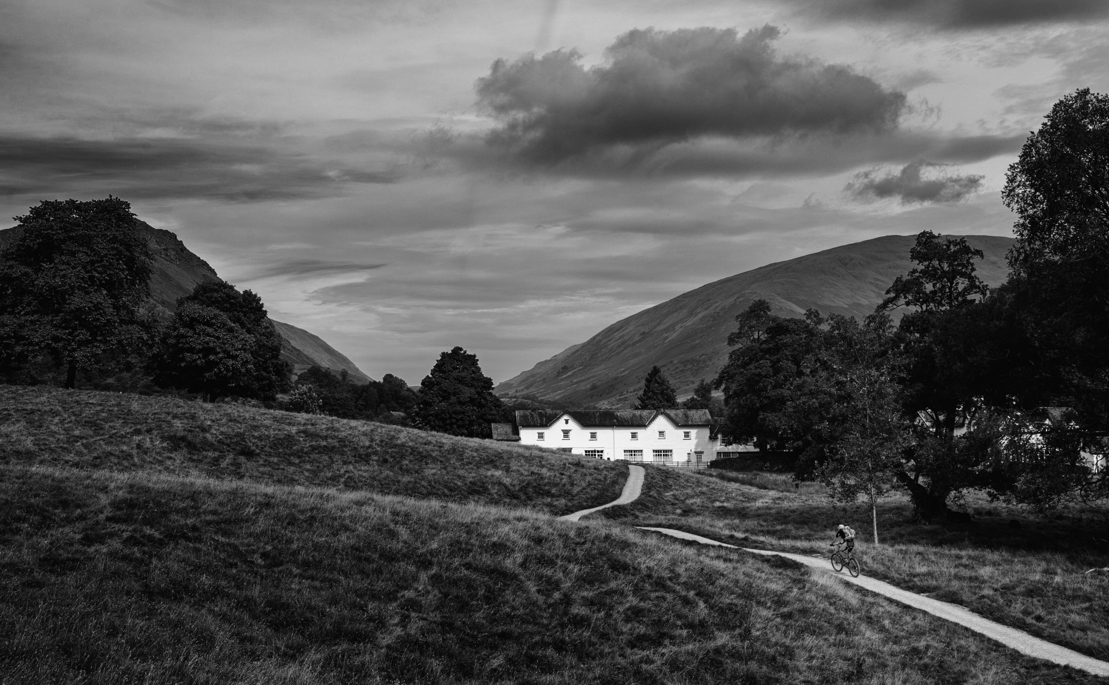 building exterior, grasmere, 4K, unitedkingdom, tranquility, scenics - nature, architecture, creativecommons, building, England, environment, land, Landscape, HD Wallpaper