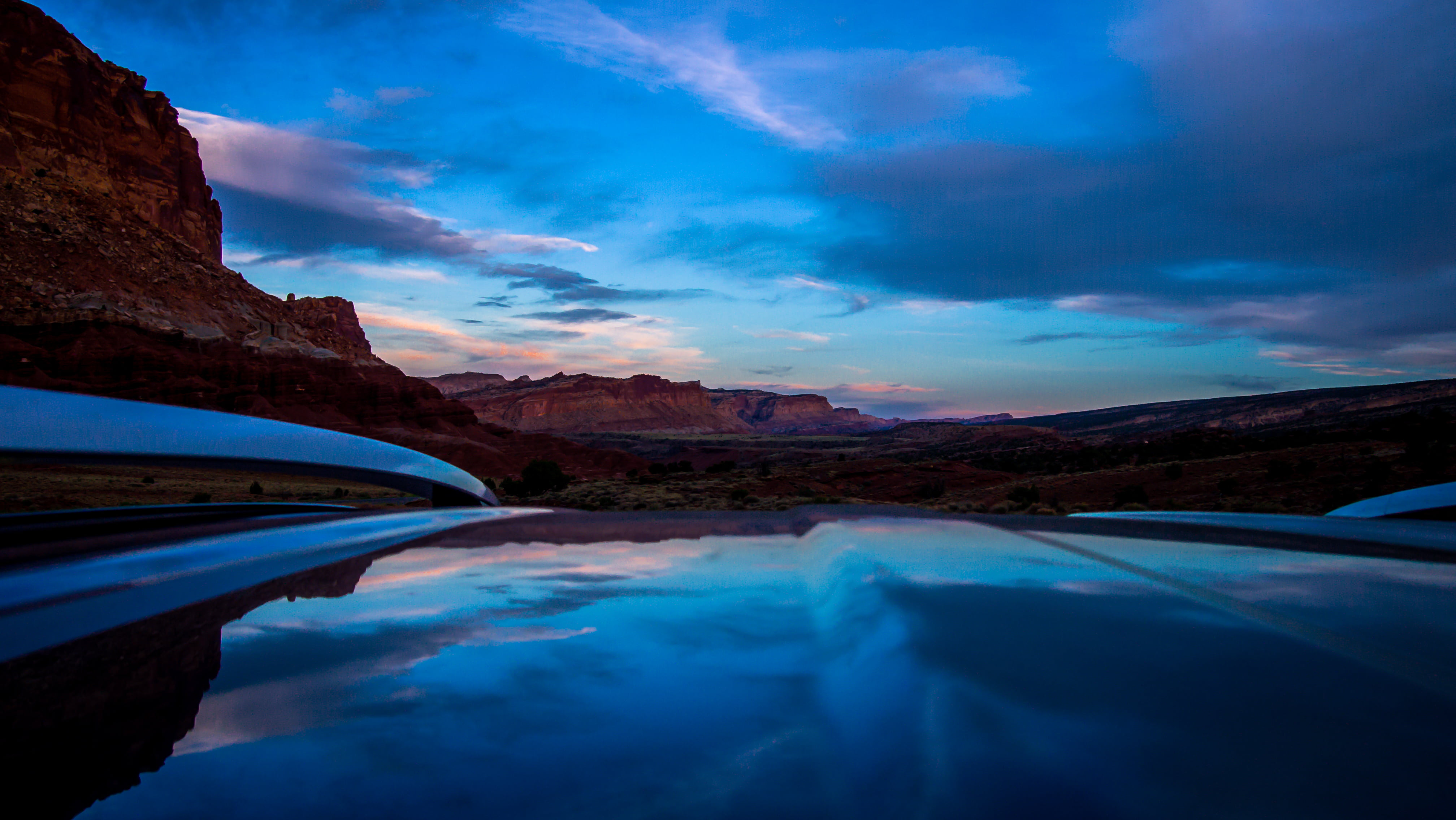 top, utah, nature, clouds, Reflection, western  desert, outdoors, beauty In Nature, scenic, night, rav4, creativecommons, scenics, canyon, blue, mountain, HD Wallpaper