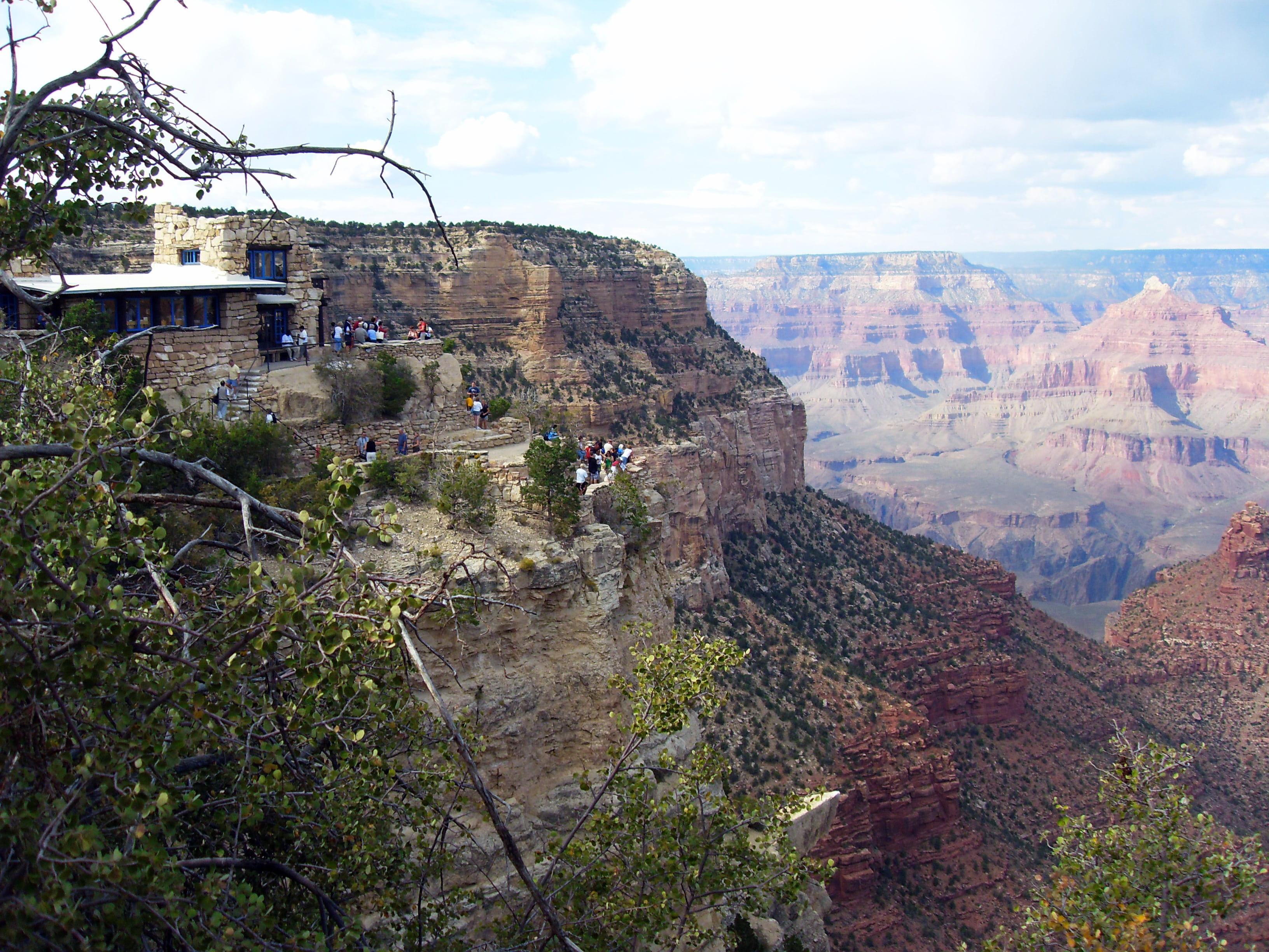 outdoors, architecture, no people, mountain, sky, mirador, beauty in nature, grand Canyon National Park, non-urban scene, 2K, rock formation, travel, plant, HD Wallpaper