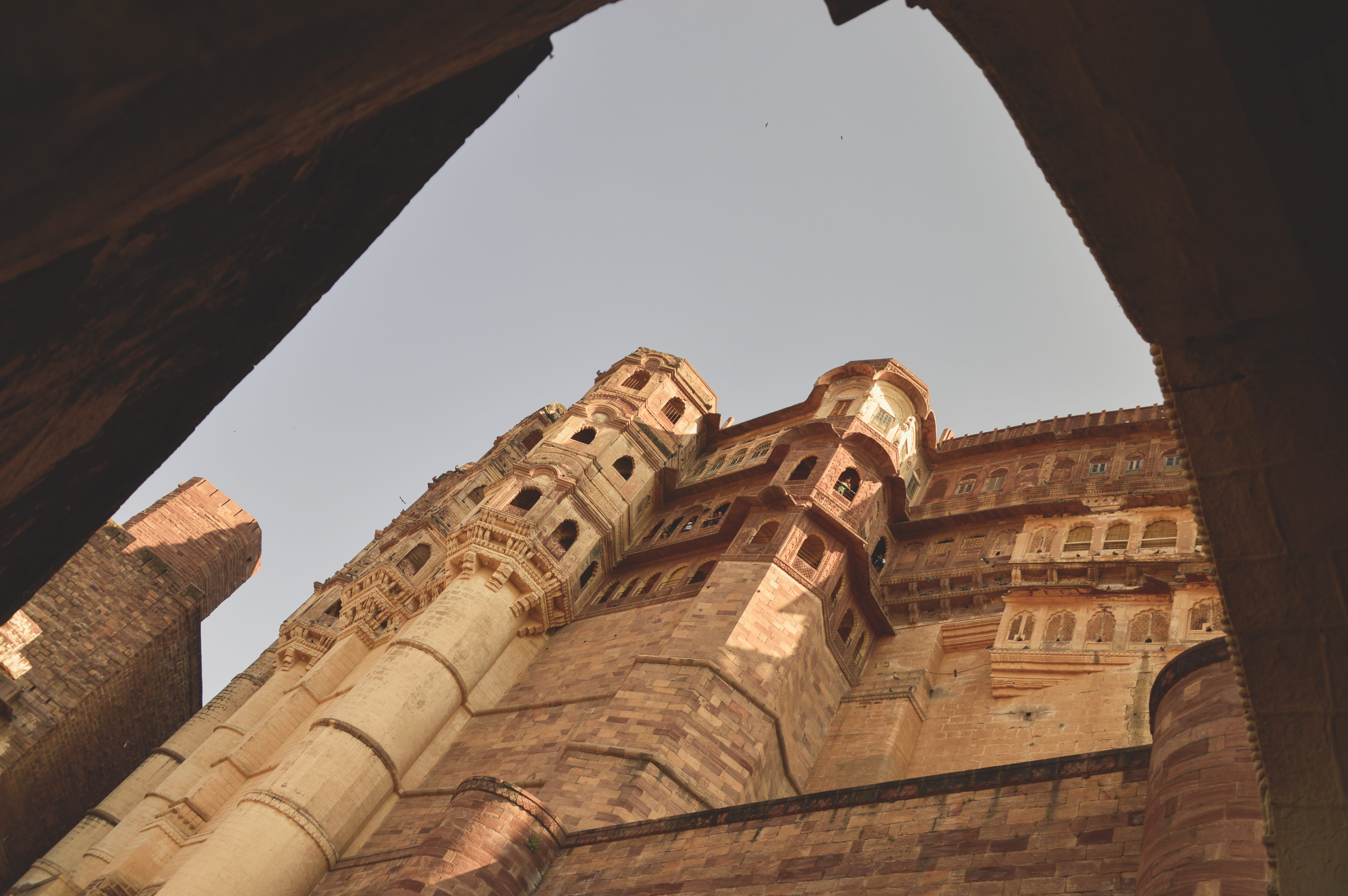 patio, column, arch, architecture, fort, old, styled, day, brick, photography, clear sky, place of worship, light, travel destinations, tower, sky, arched, HD Wallpaper