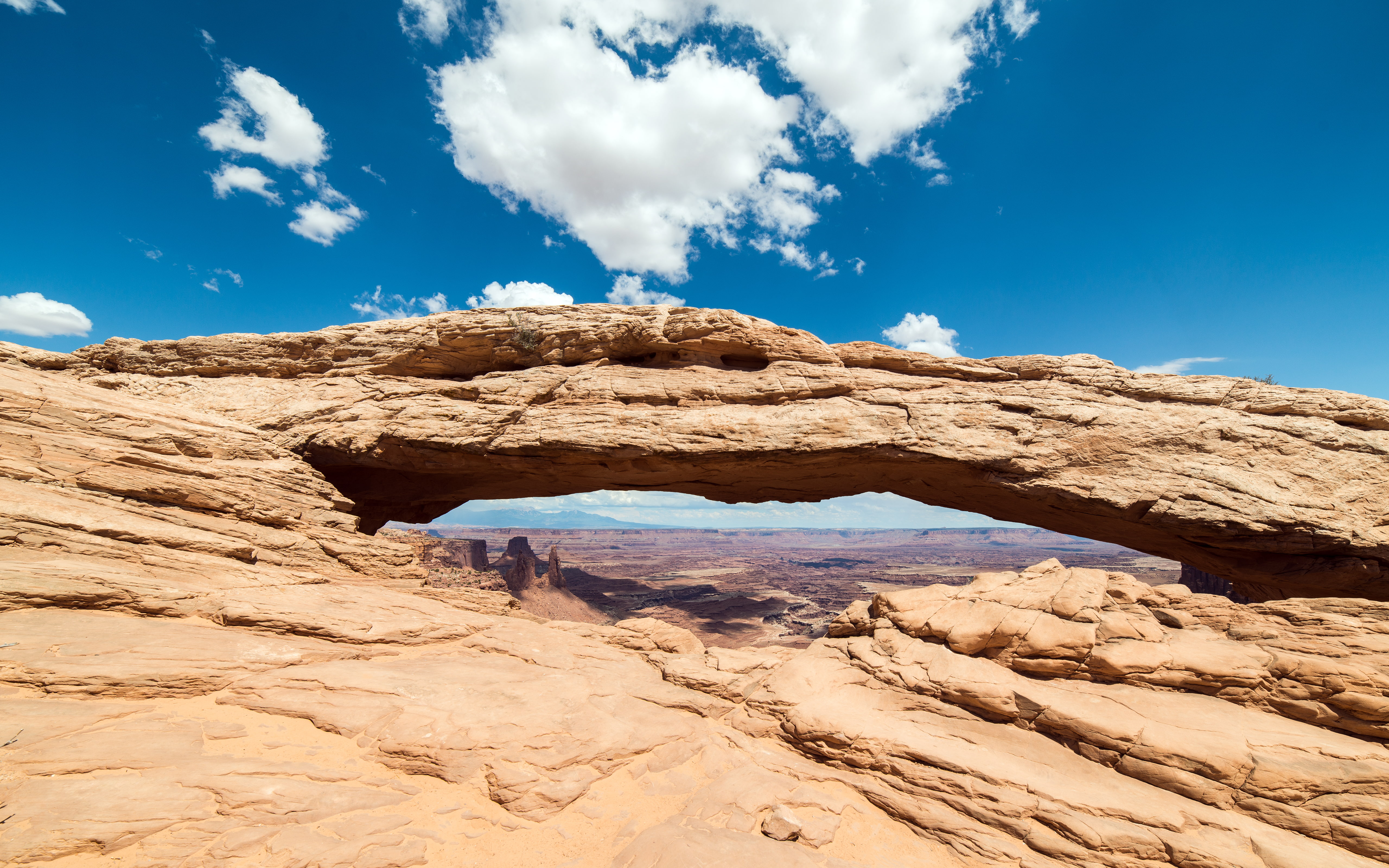cloud - sky, photography, tranquility, sunlight, utah, geology, eroded, rock formation, mesa, rock - object, physical geography, 5K, blue, no people, beauty in nature, HD Wallpaper