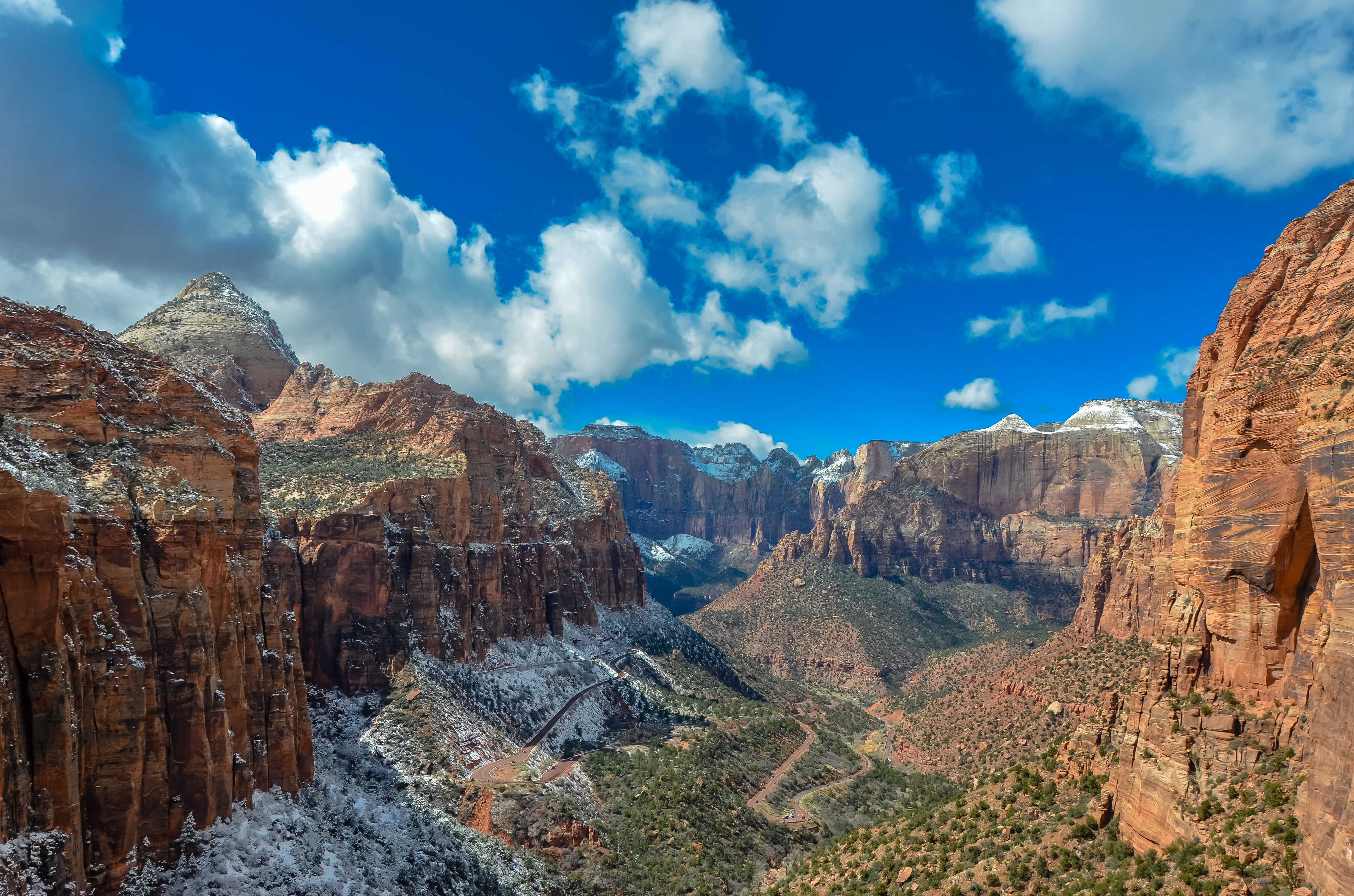 Clouds, USA, Canyon Overlook Trail, 4K, Utah, 4K, Zion National Park, HD Wallpaper
