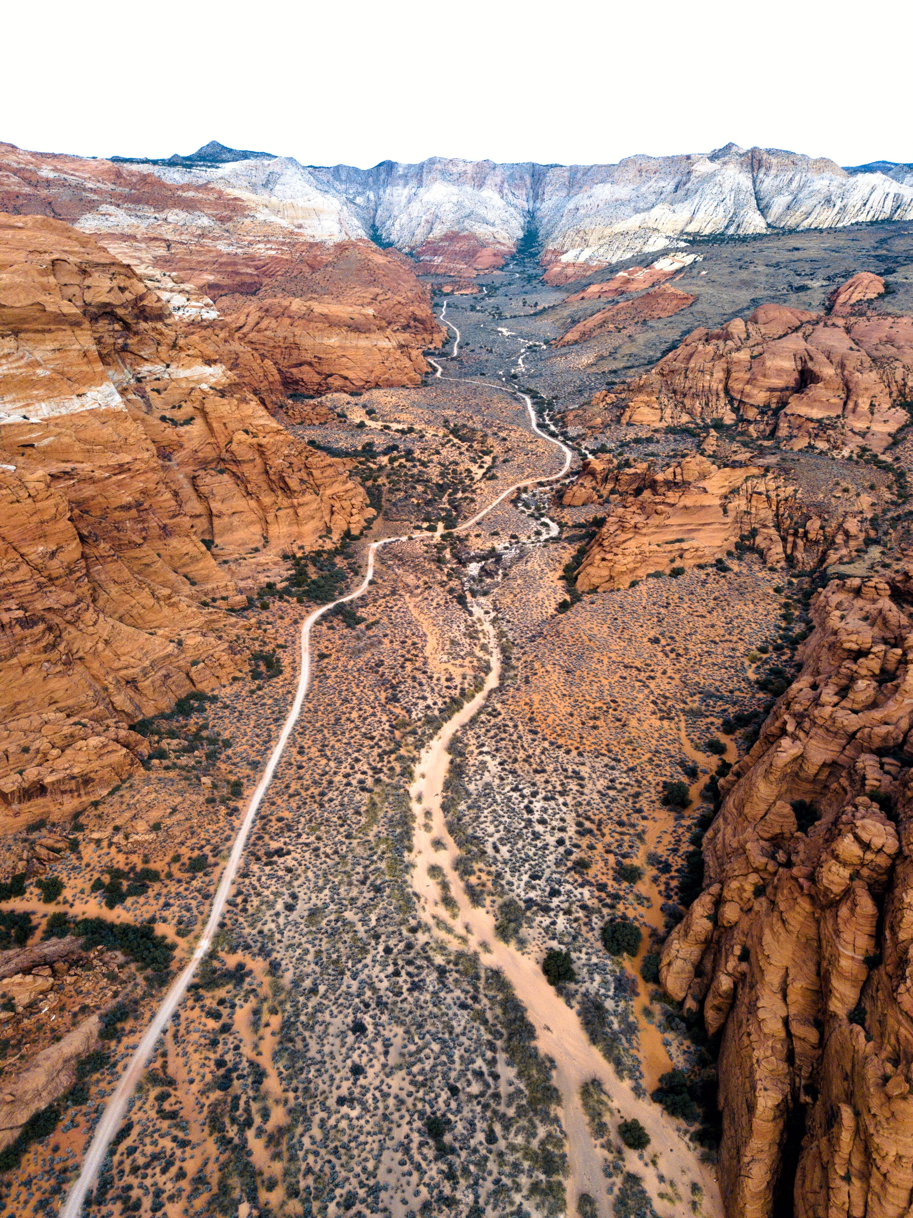 river, remote, arid climate, idyllic, cliff, drone view, environment, white, formation, climate, brown, valley, photo, scenics - nature, day, winter, nature, Phone HD Wallpaper