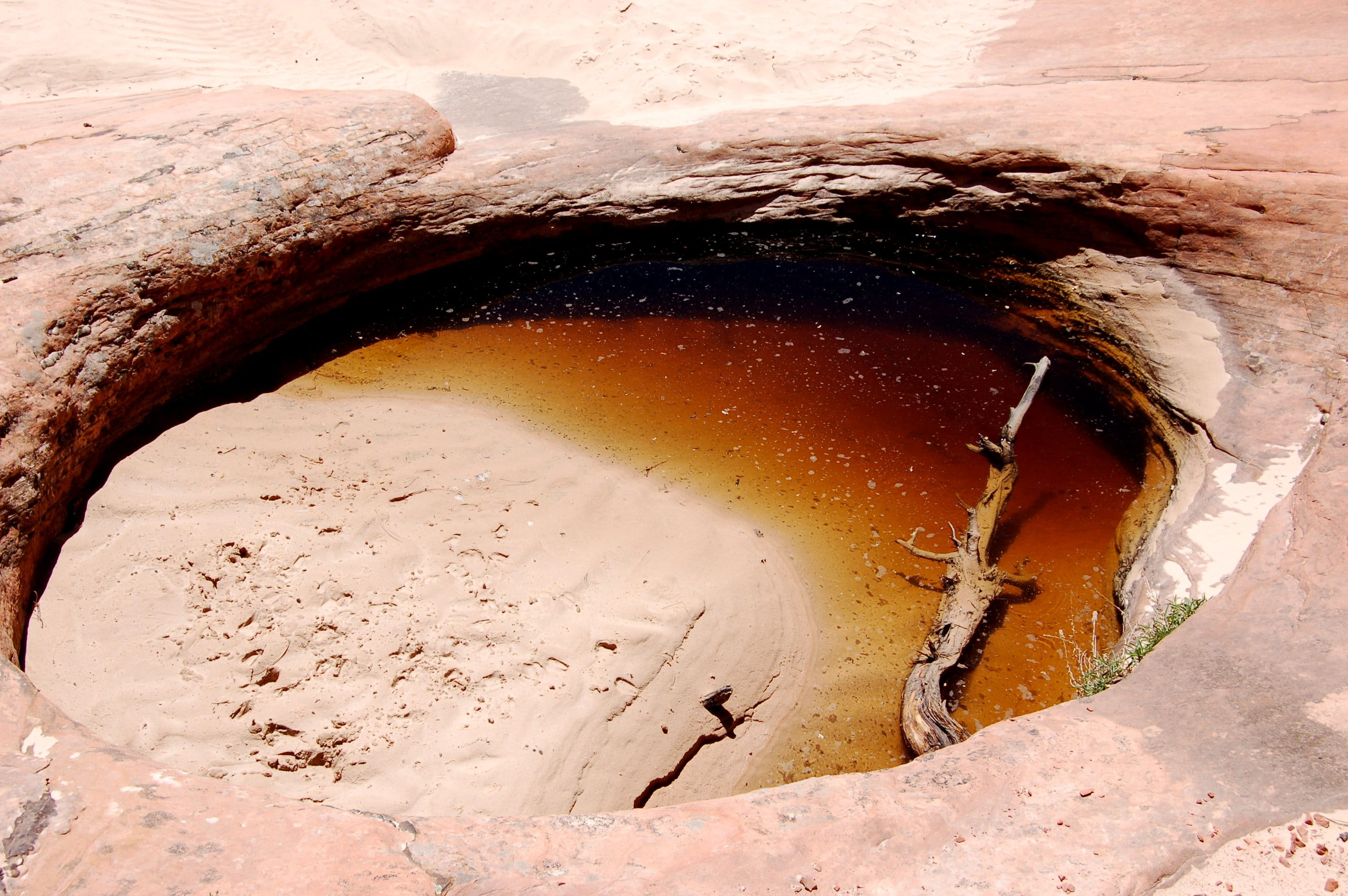 metal, solid, sand, stagnant, the narrows, national park, snow, pond, land, sandstone, united states, nature, outdoors, frozen, pool, close-up, high angle view, HD Wallpaper