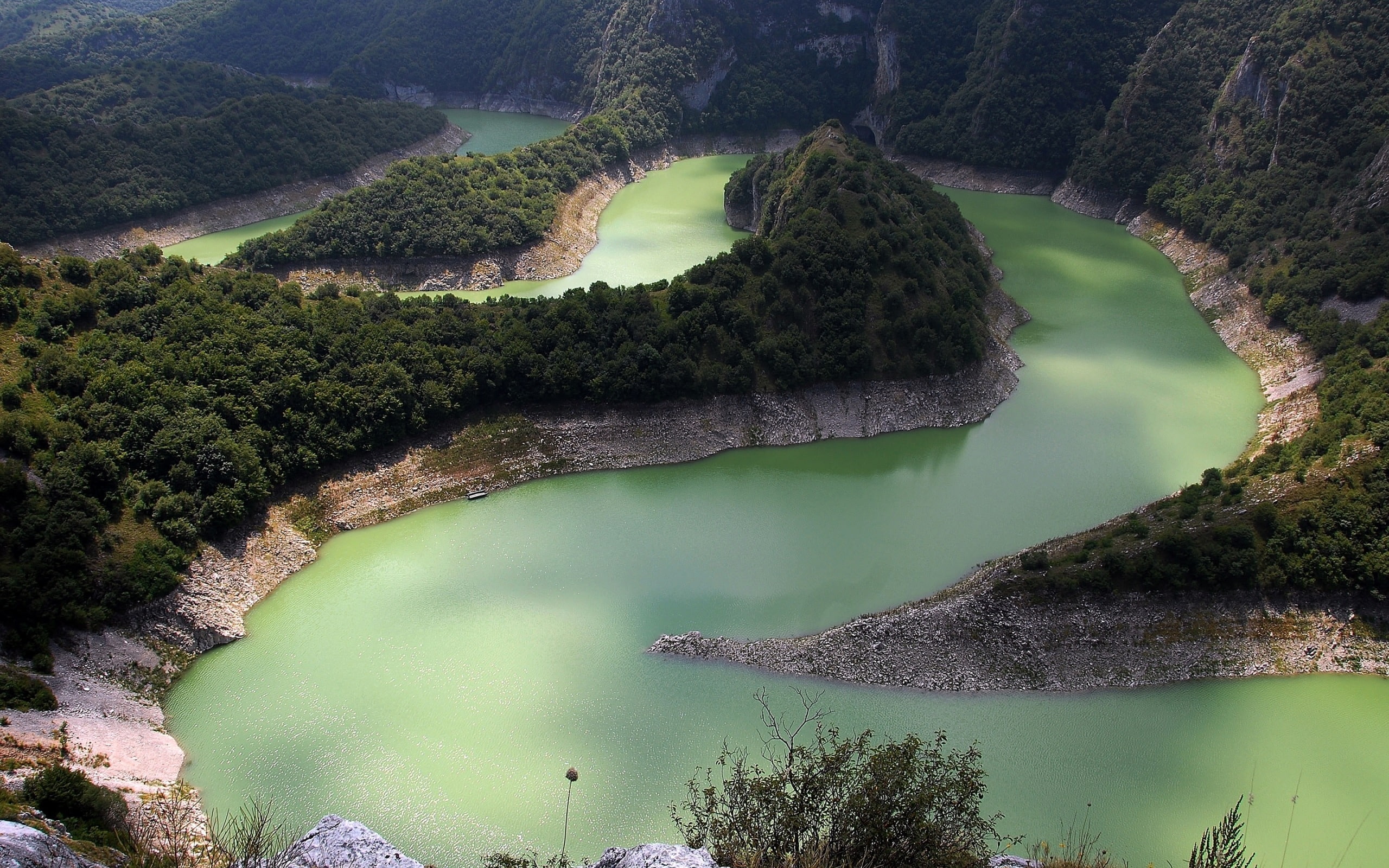 river, mountains, serbia, uvac river, 2K, uvac, forest, canyon, HD Wallpaper