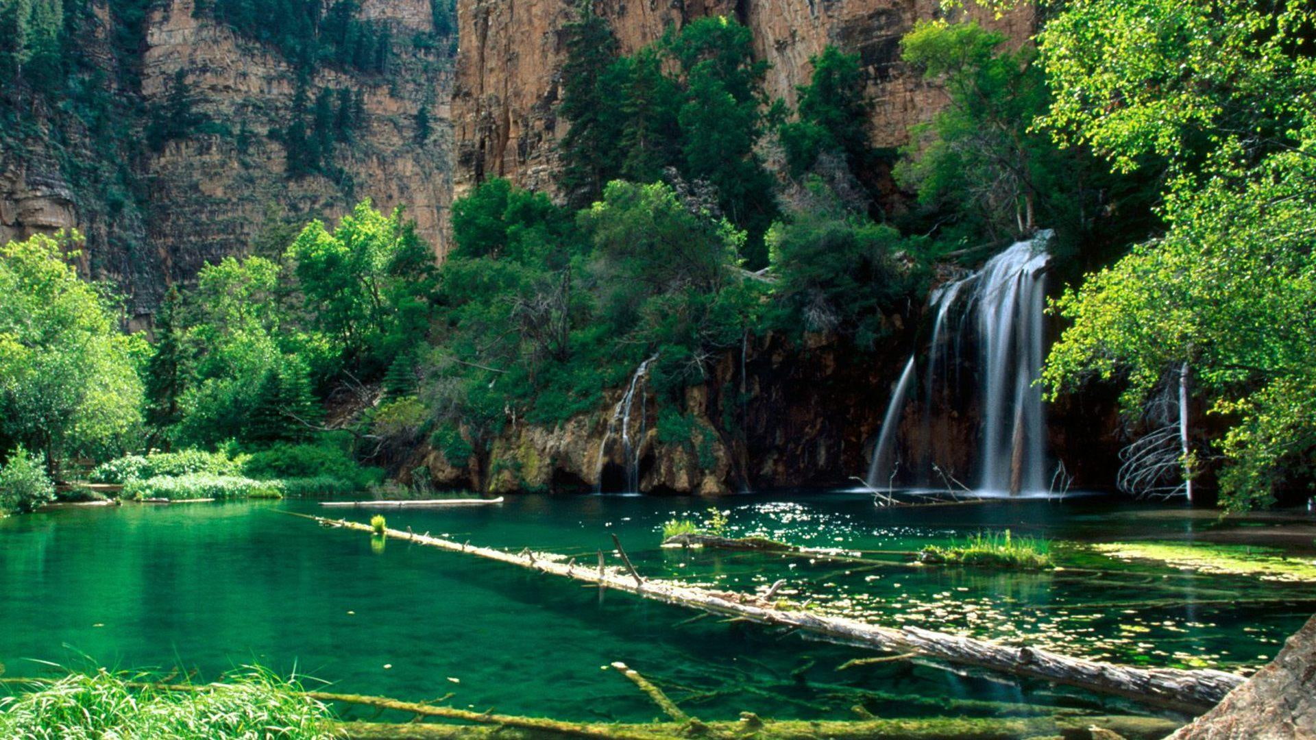 glenwood, colorado, lake, 1080P, nature and landscapes, hanging, green, canyon, falls, HD Wallpaper