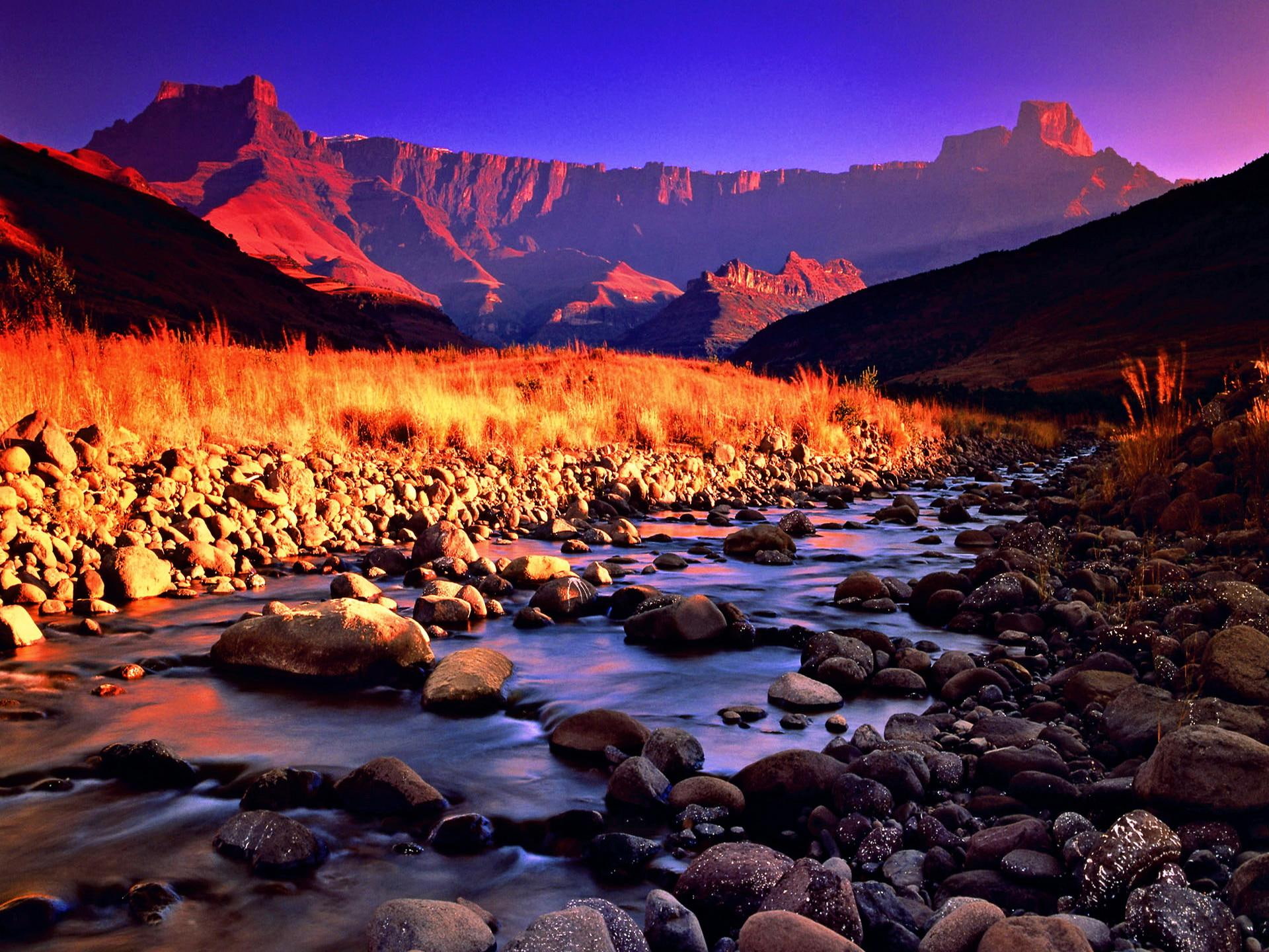 crystal, lovely, rocks, beautiful, colorful, stones, calm, clear, shore, riverbank, 1080P, river, nice, HD Wallpaper