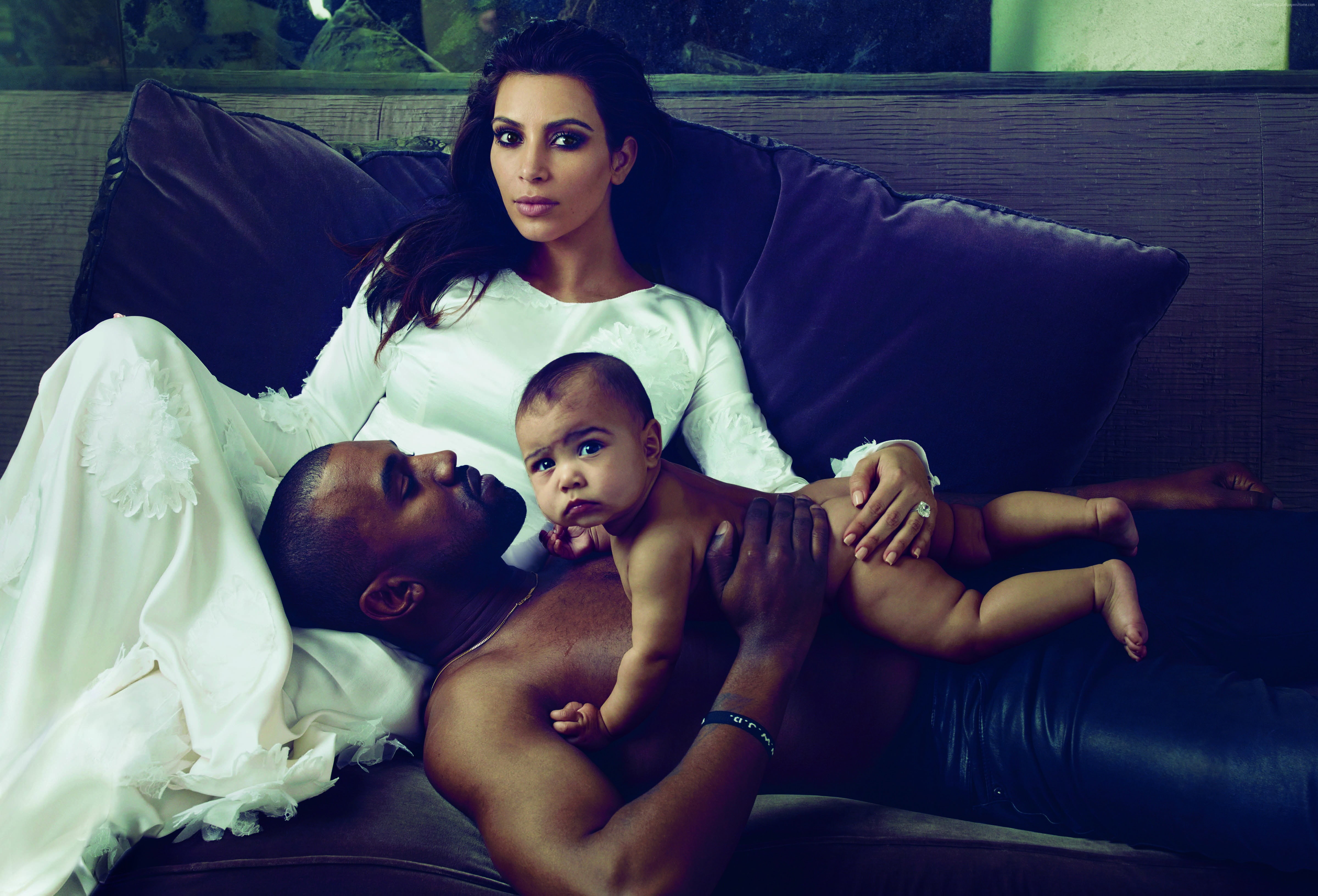 Kim Kardashian Paper, actress, model, Most Popular Celebs in 2015, Grammys 2015 Best Celebrity, television personality, Kanye West, 4K, North, HD Wallpaper