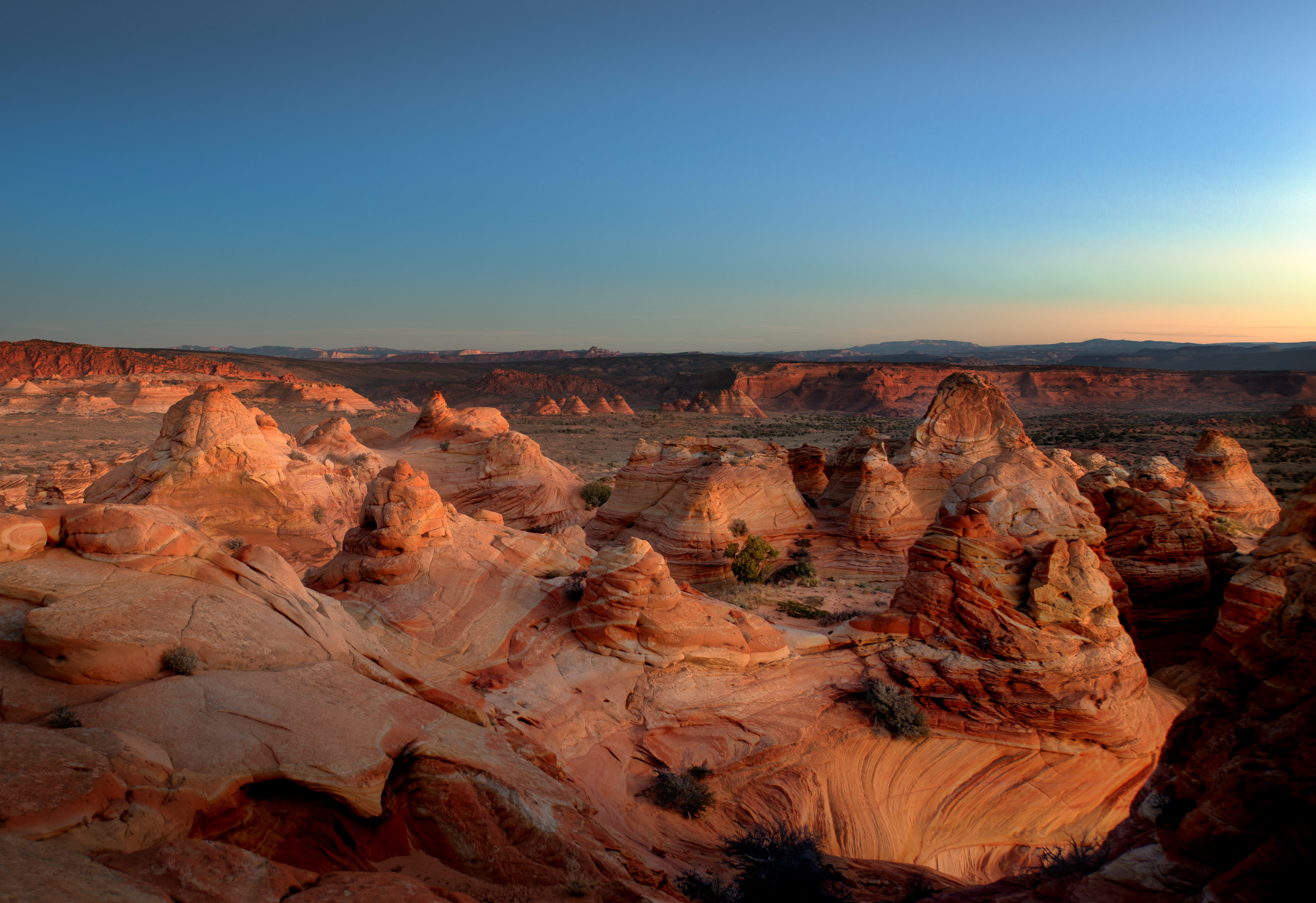 environment, sky, mountains, sunset, solid, south coyote butte, eroded, climate, outdoors, brown, photography, nature, grand, rock - object, geology, arid climate, HD Wallpaper