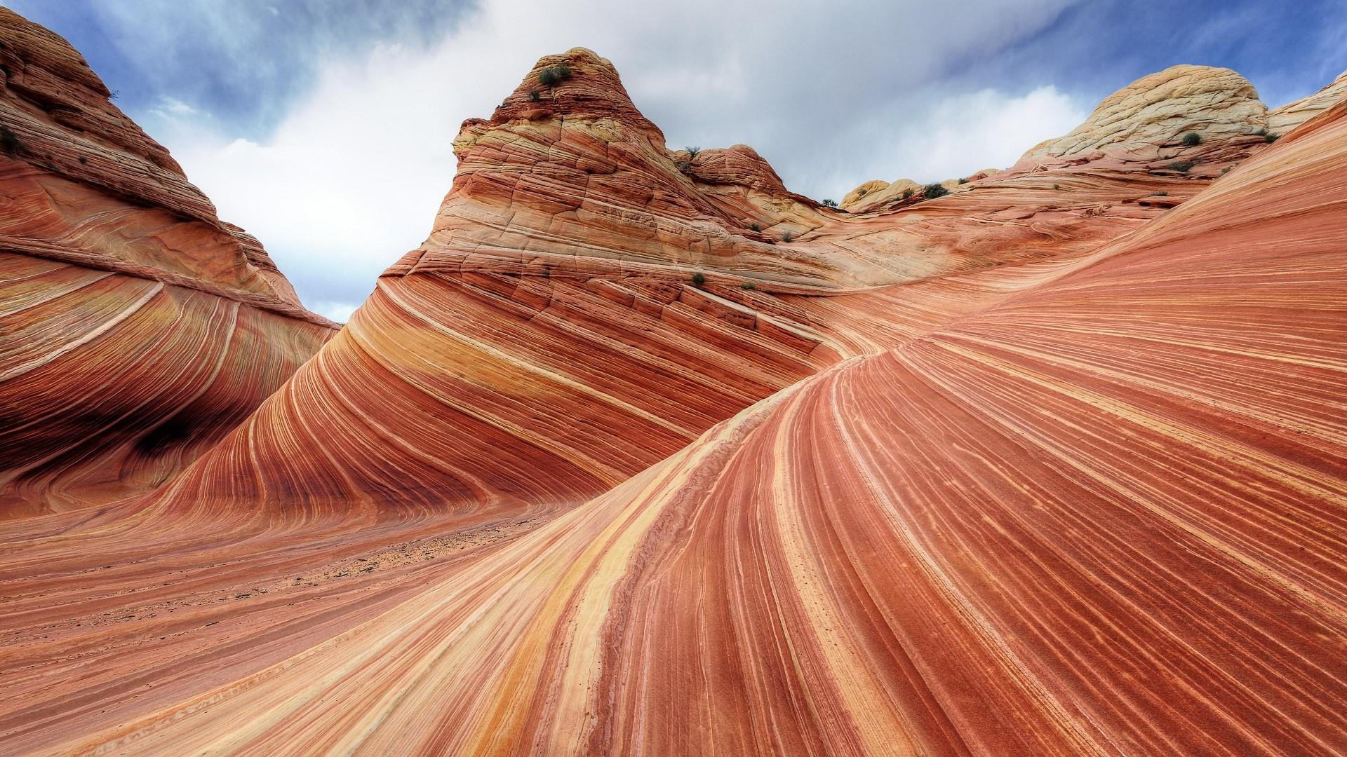 rock formation, landscape, tranquility, sky, environment, formation, physical geography, usa, no people, sandstone, non-urban scene, day, utah, beauty in nature, HD Wallpaper