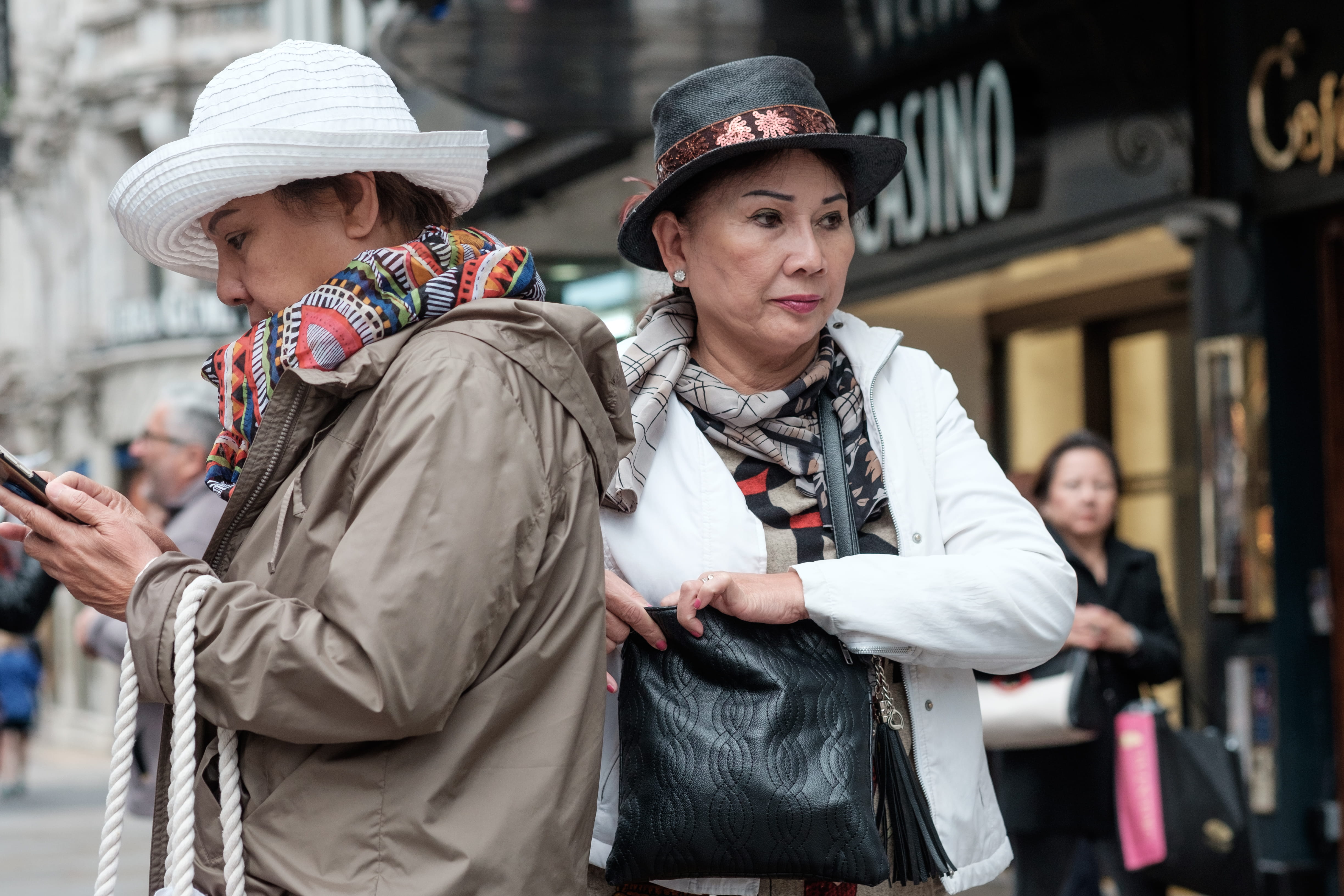 lifestyles, soho, united kingdom, hat, togetherness, incidental people, street, leisure activity, warm clothing, 4K, adult, scarf, day, women, outdoors, HD Wallpaper